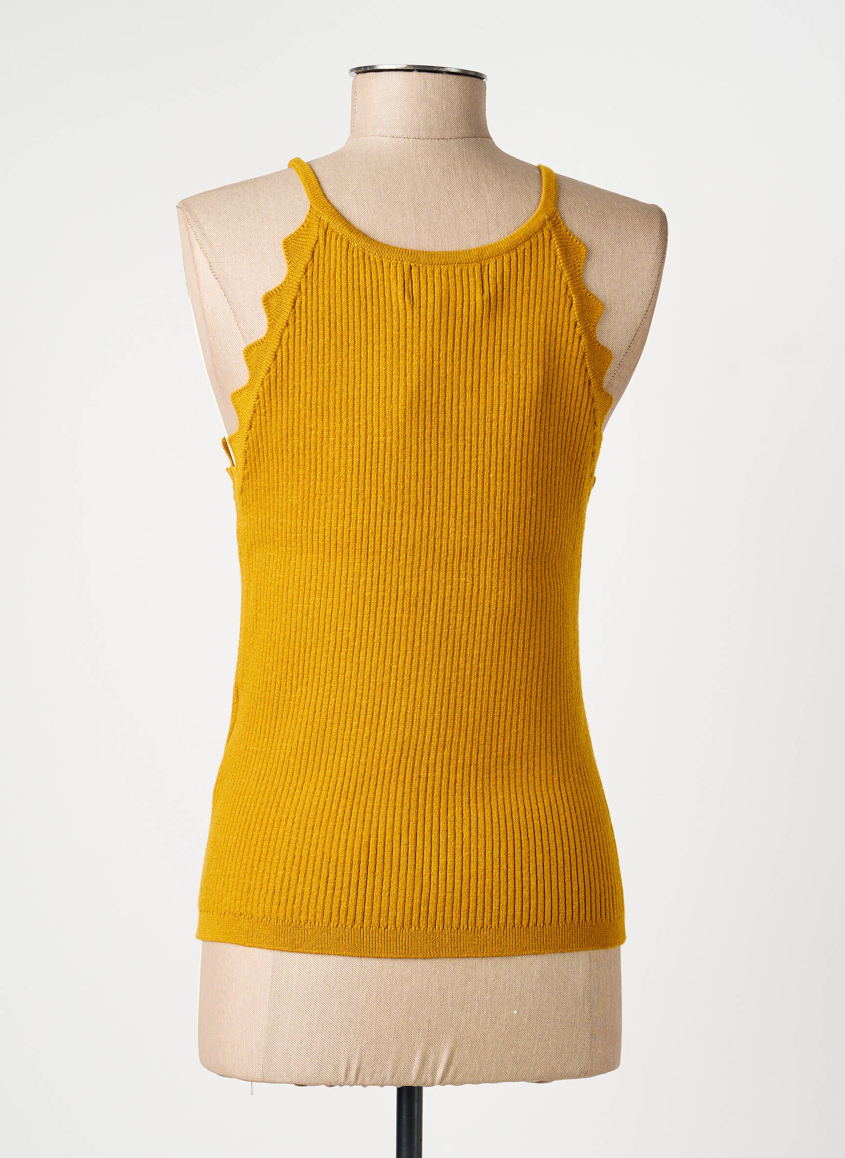 Viršūnė centrinė iškirptė plonos dirželiai geltona AWARE BY VERO MODA moteris