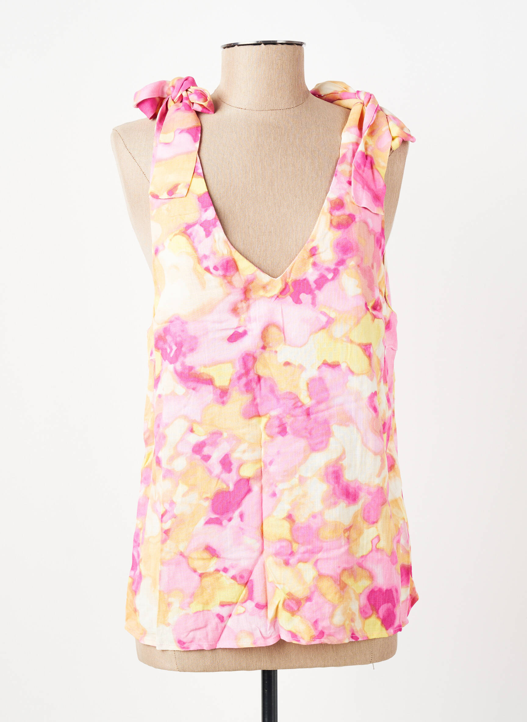 Bluzonai popelinos audinys, kuris pasižymi lygiu ir tankiu paviršiumi. be rankų rožinė VERO MODA moteris