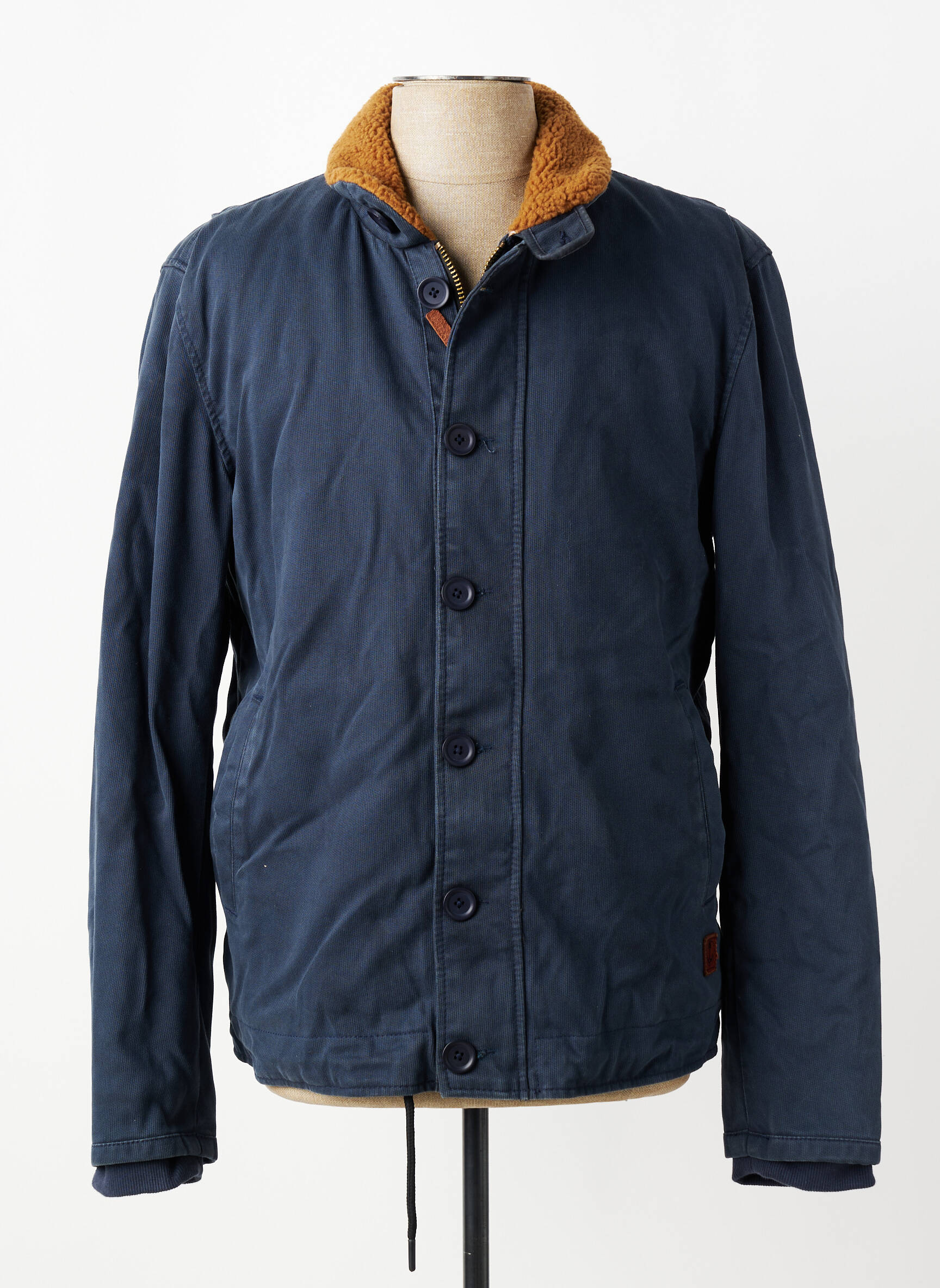 Parka bordo apdailos rankogaliai be gobtuvų mėlyna IRON AND RESIN vyras