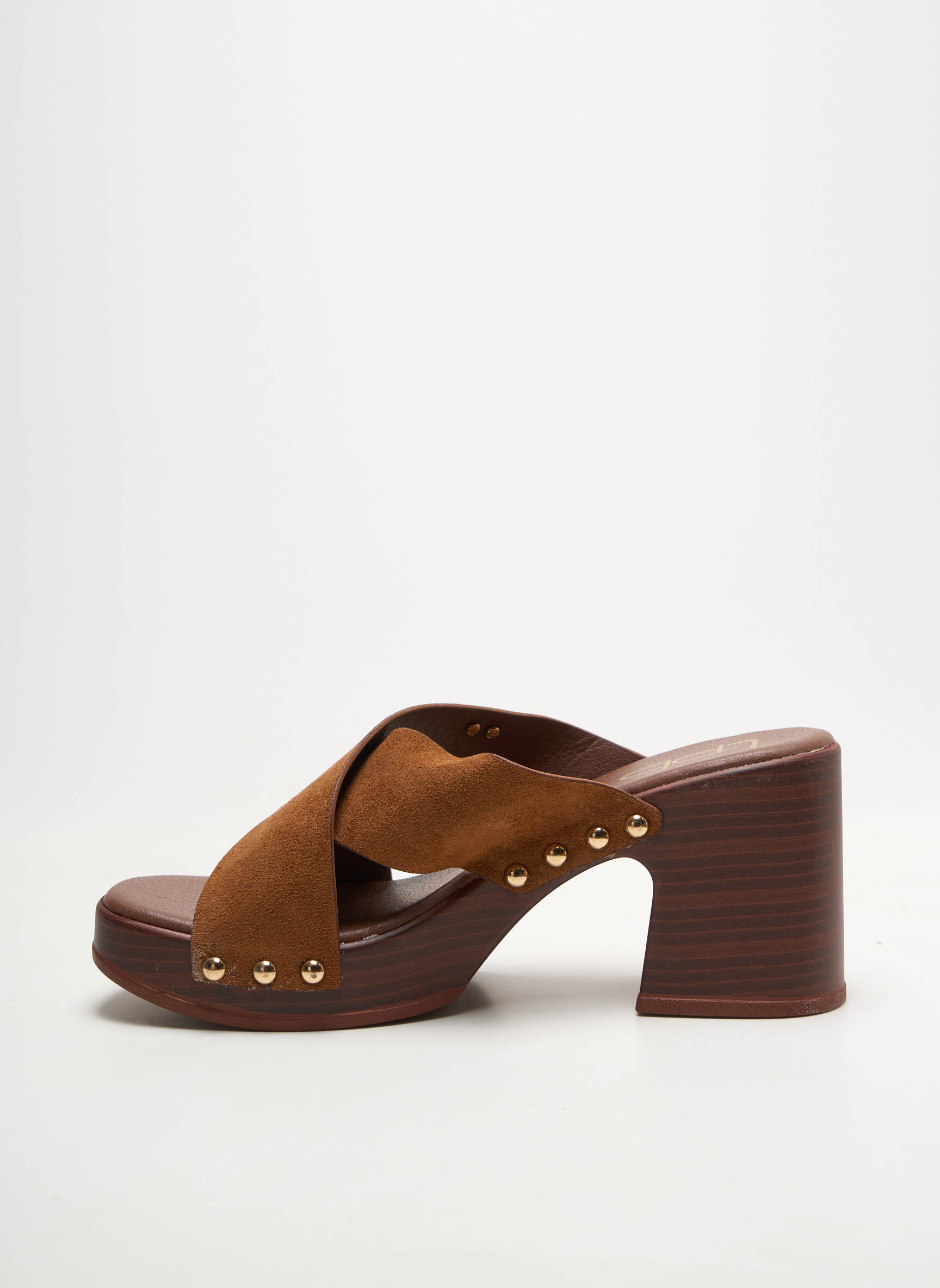 Mule/sabotai pusiau kompensuotas kulnas nuo 7 iki 9 cm rudas LPB LES PETITES BOMBES  moteris