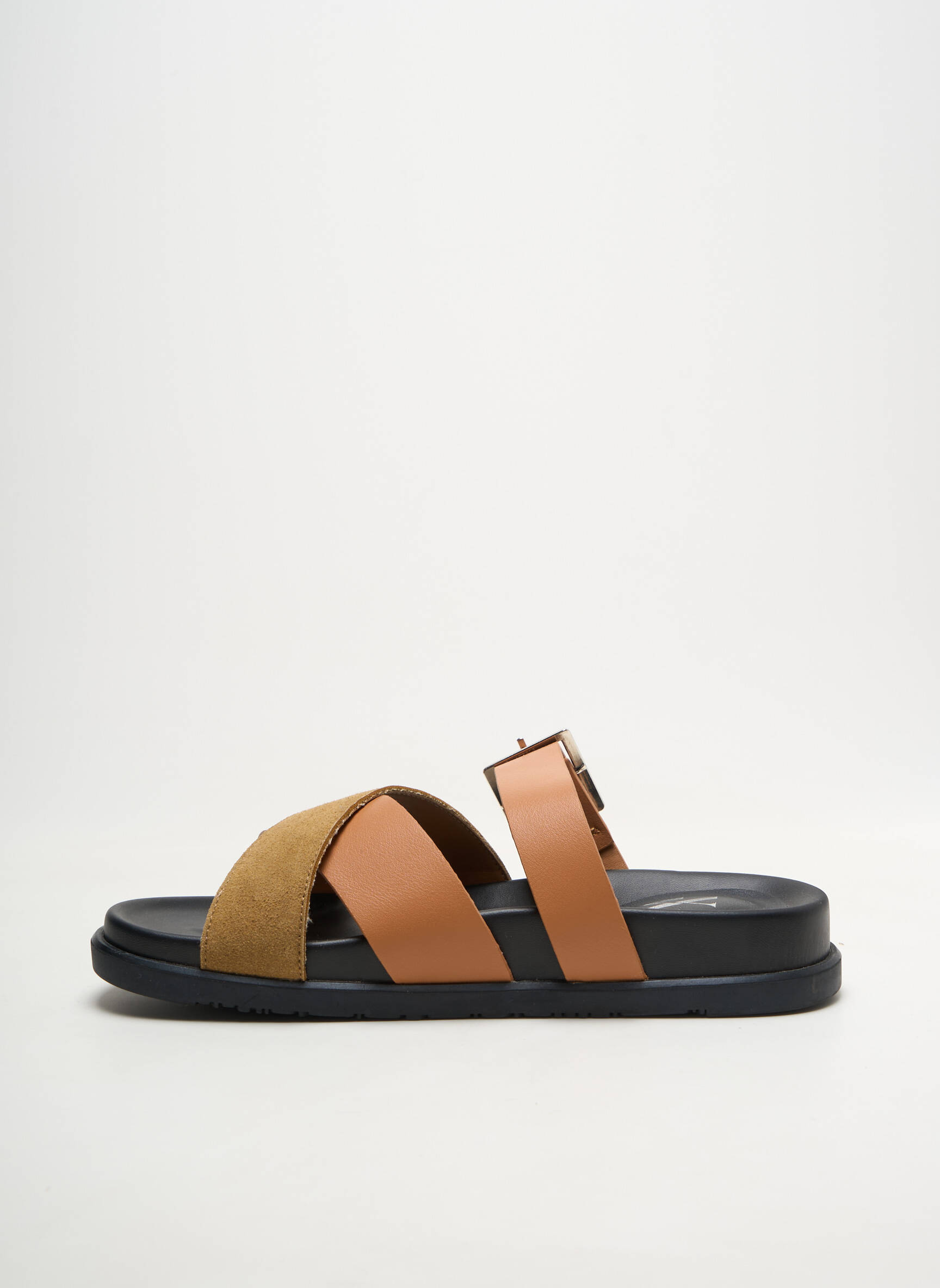 Mule/sabotai anatominė pado rūšis plokščias kulnas iki 3 cm rudas VANESSA WU moteris