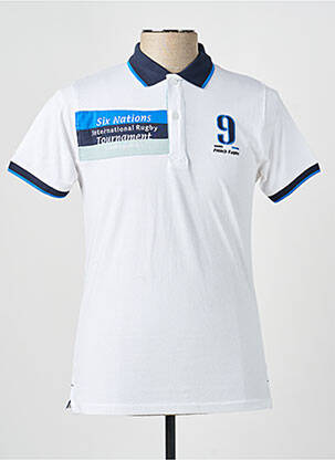Polo jersey audinys trumpas rankovės baltas CAMBERABERO vyras