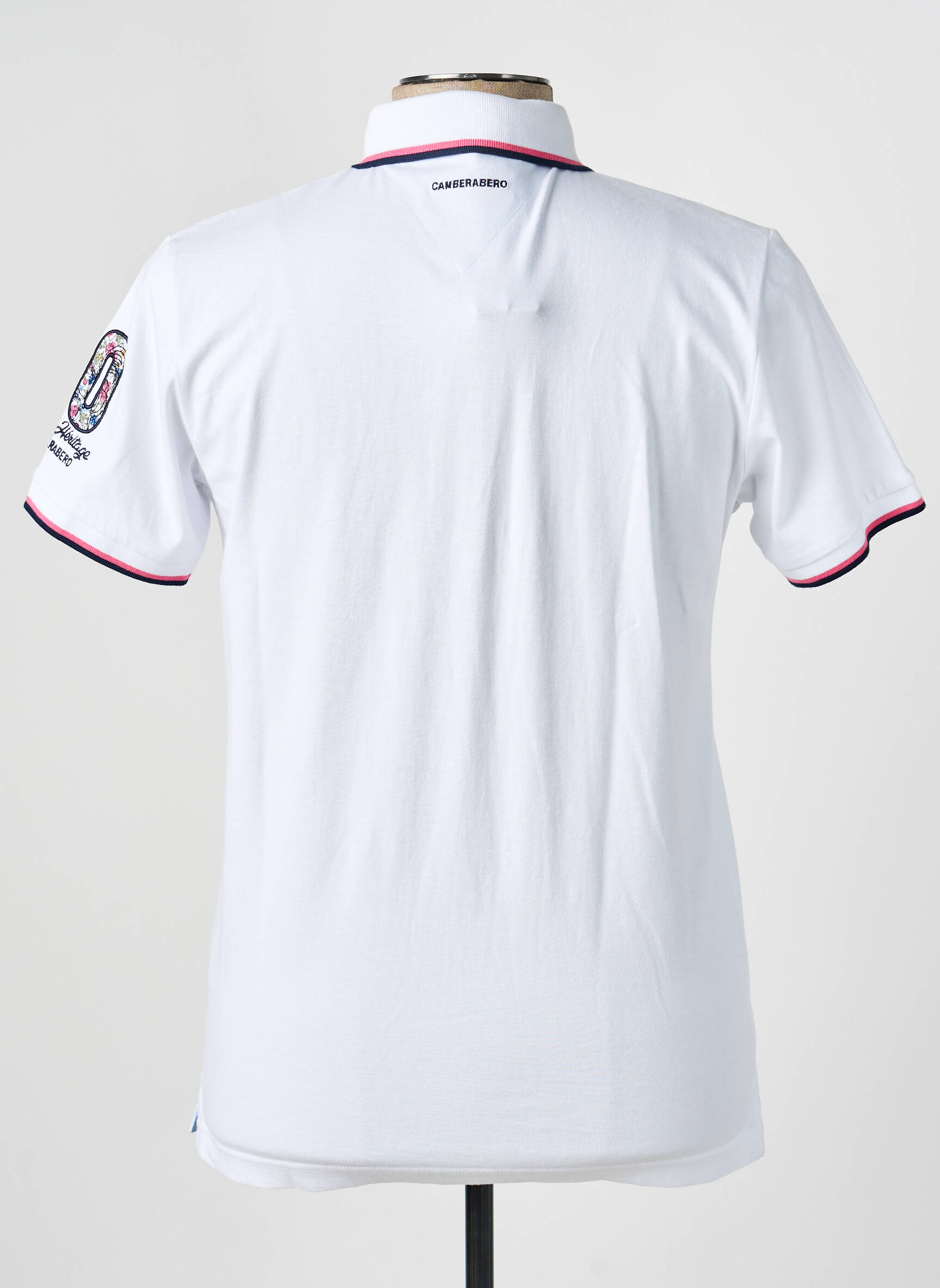 Polo jersey audinys trumpas rankovės baltas CAMBERABERO vyras