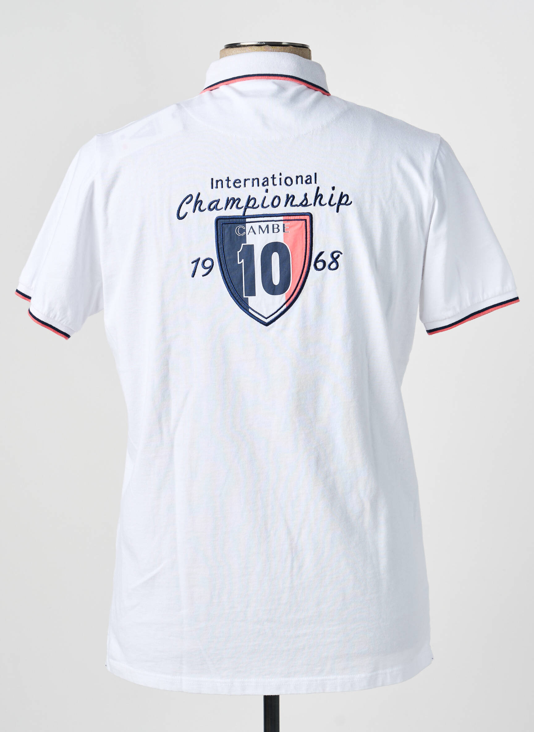 Polo jersey audinys trumpas rankovės baltas CAMBERABERO vyras