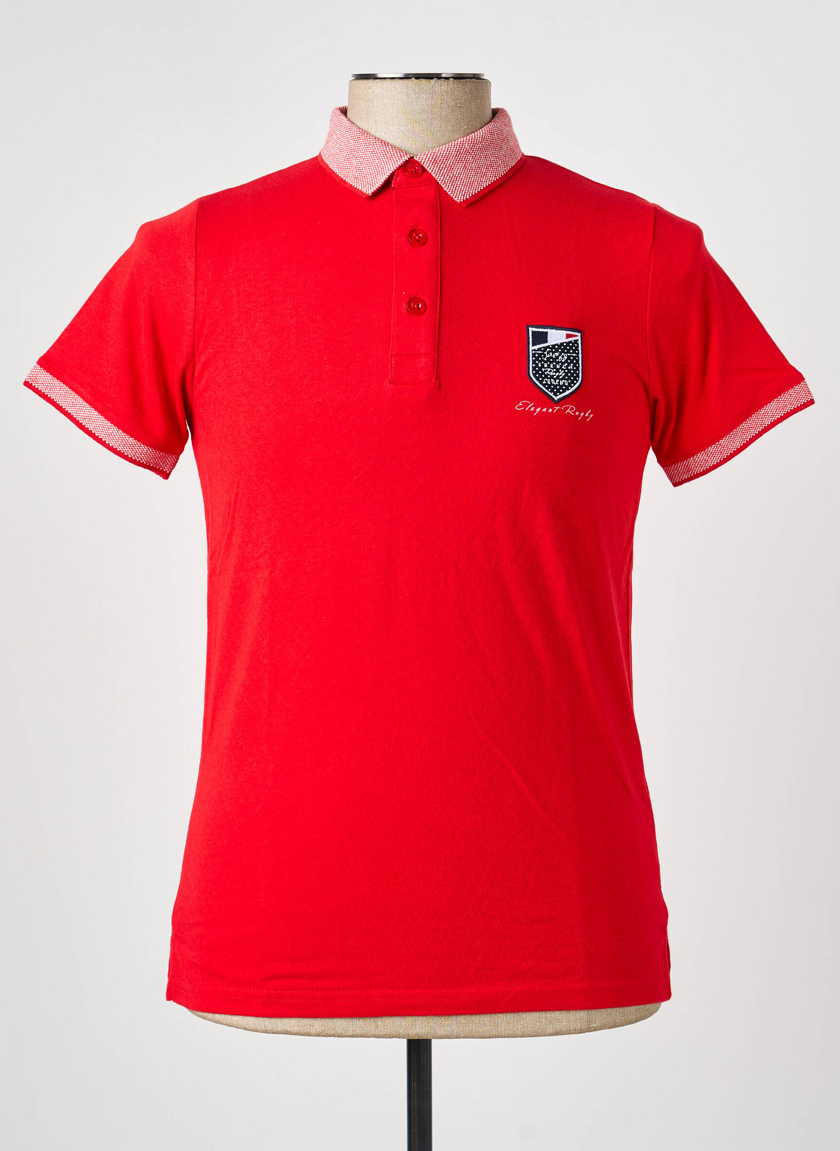 Polo jersey audinys trumpas rankovės raudona CAMBERABERO vyras