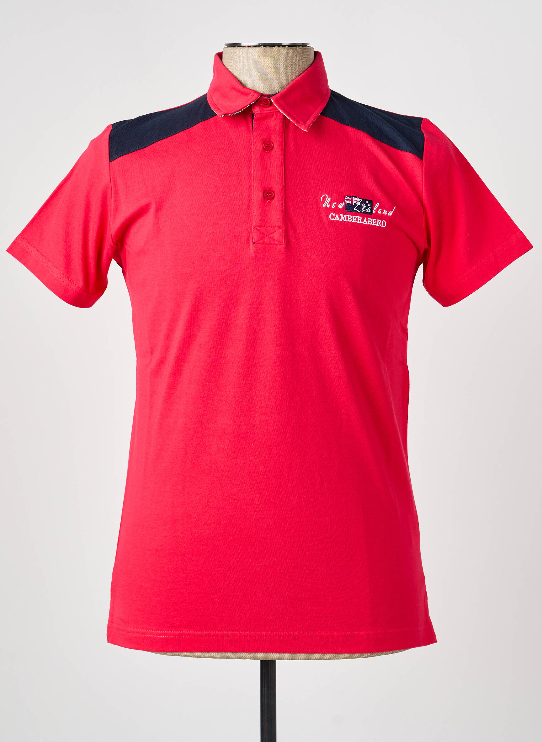 Polo jersey audinys trumpas rankovės raudona CAMBERABERO vyras