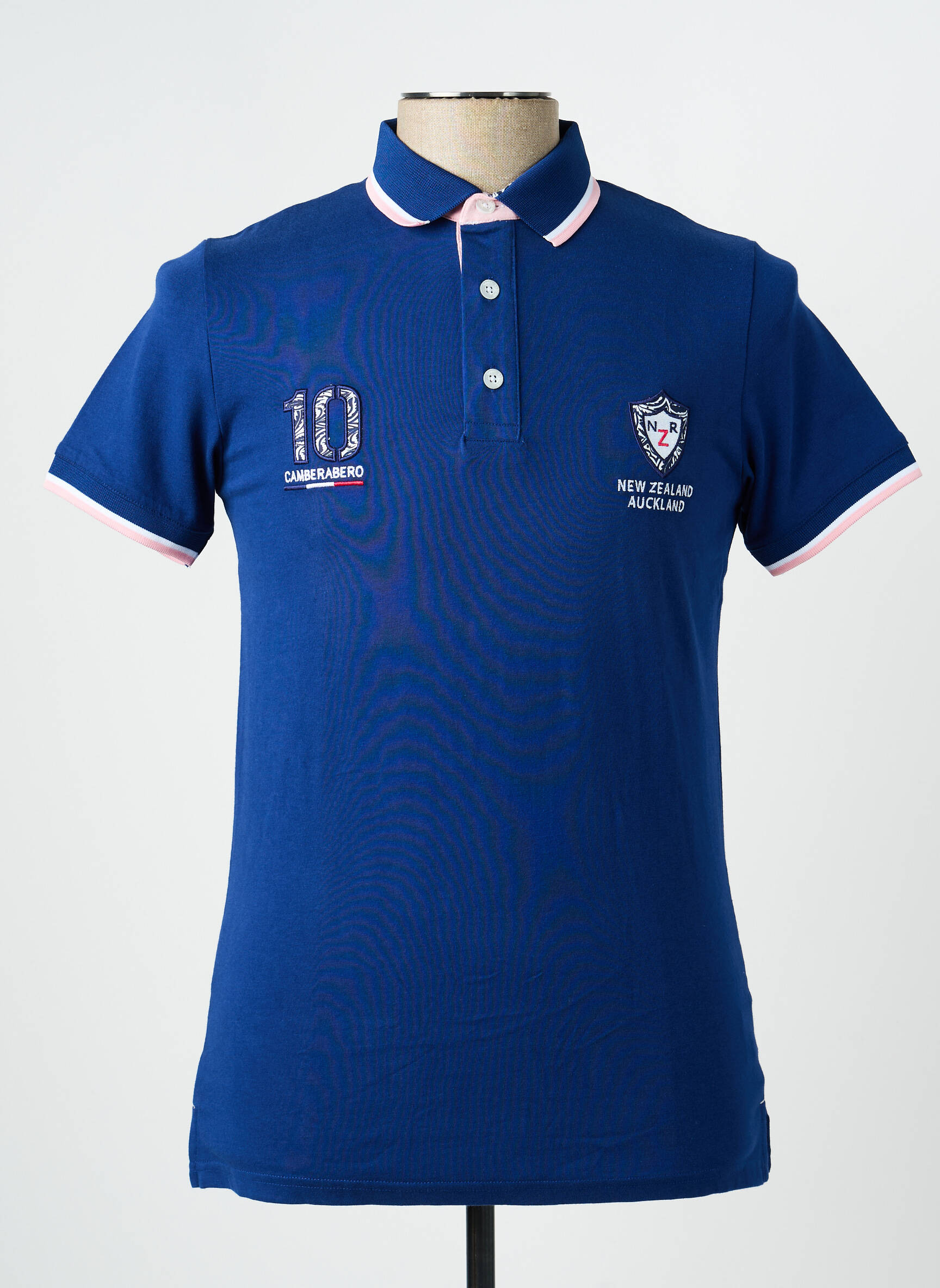 Polo jersey audinys trumpas rankovės mėlyna CAMBERABERO vyras