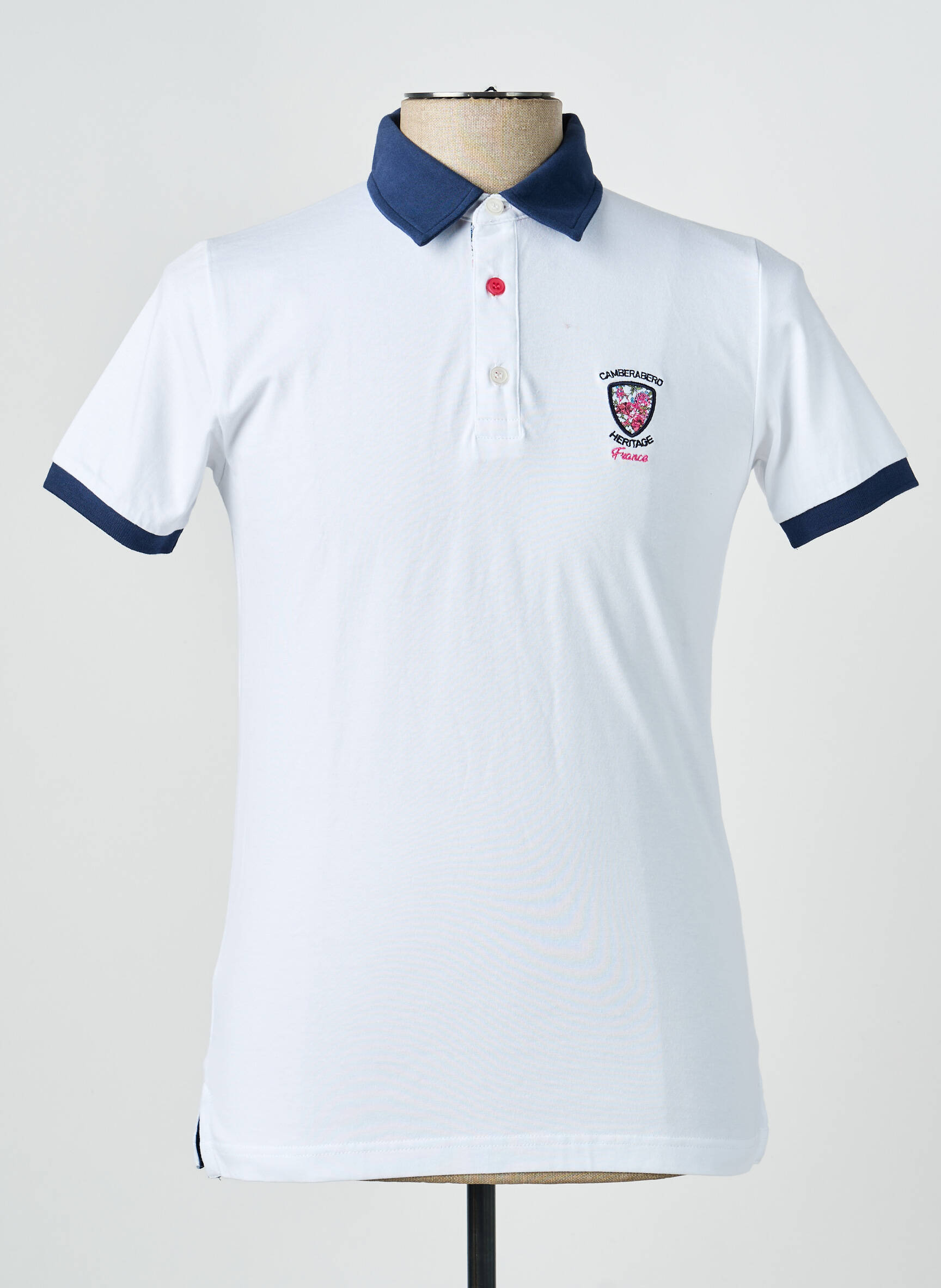 Polo jersey audinys trumpas rankovės baltas CAMBERABERO vyras