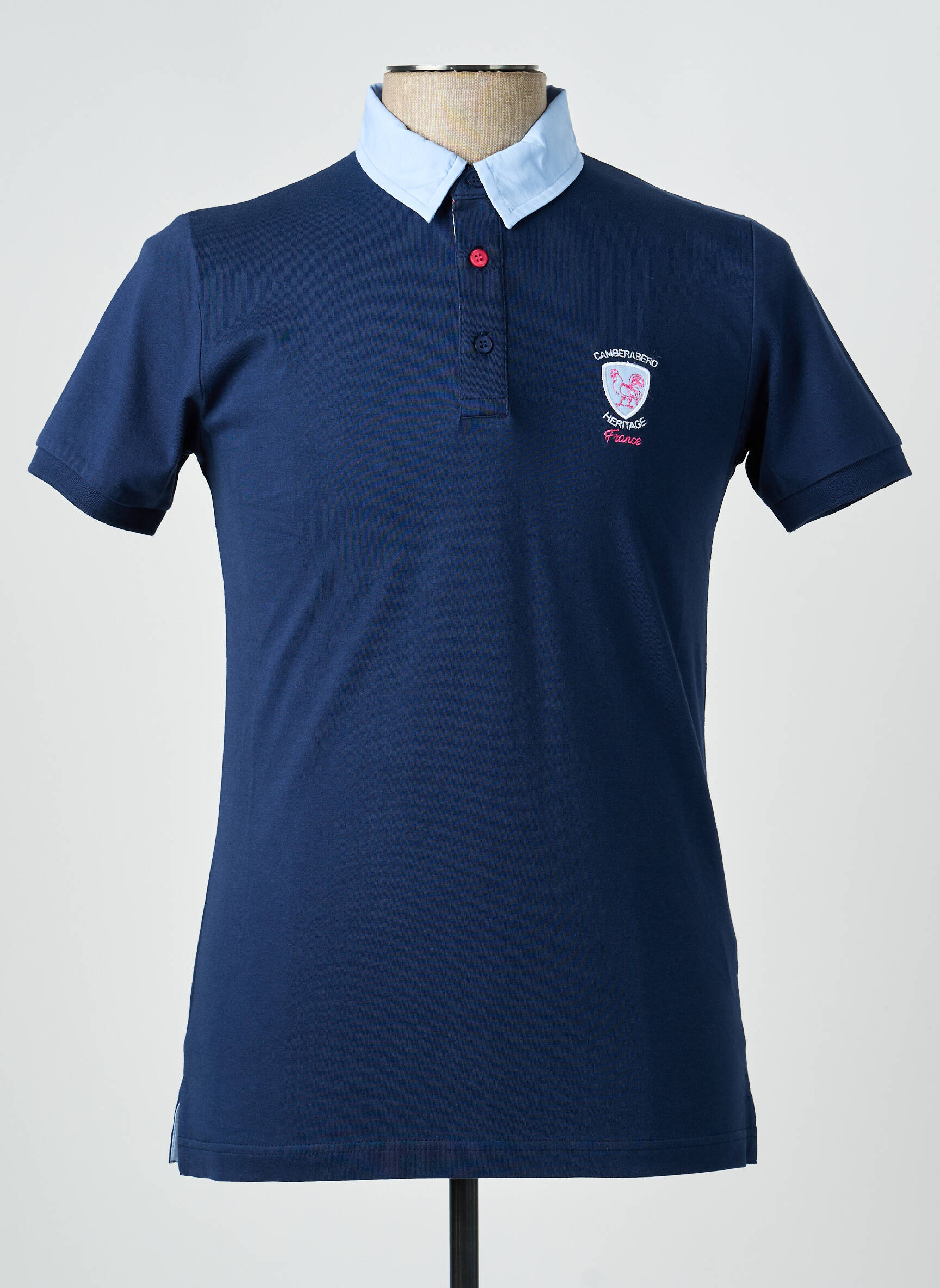 Polo jersey audinys trumpas rankovės mėlyna CAMBERABERO vyras