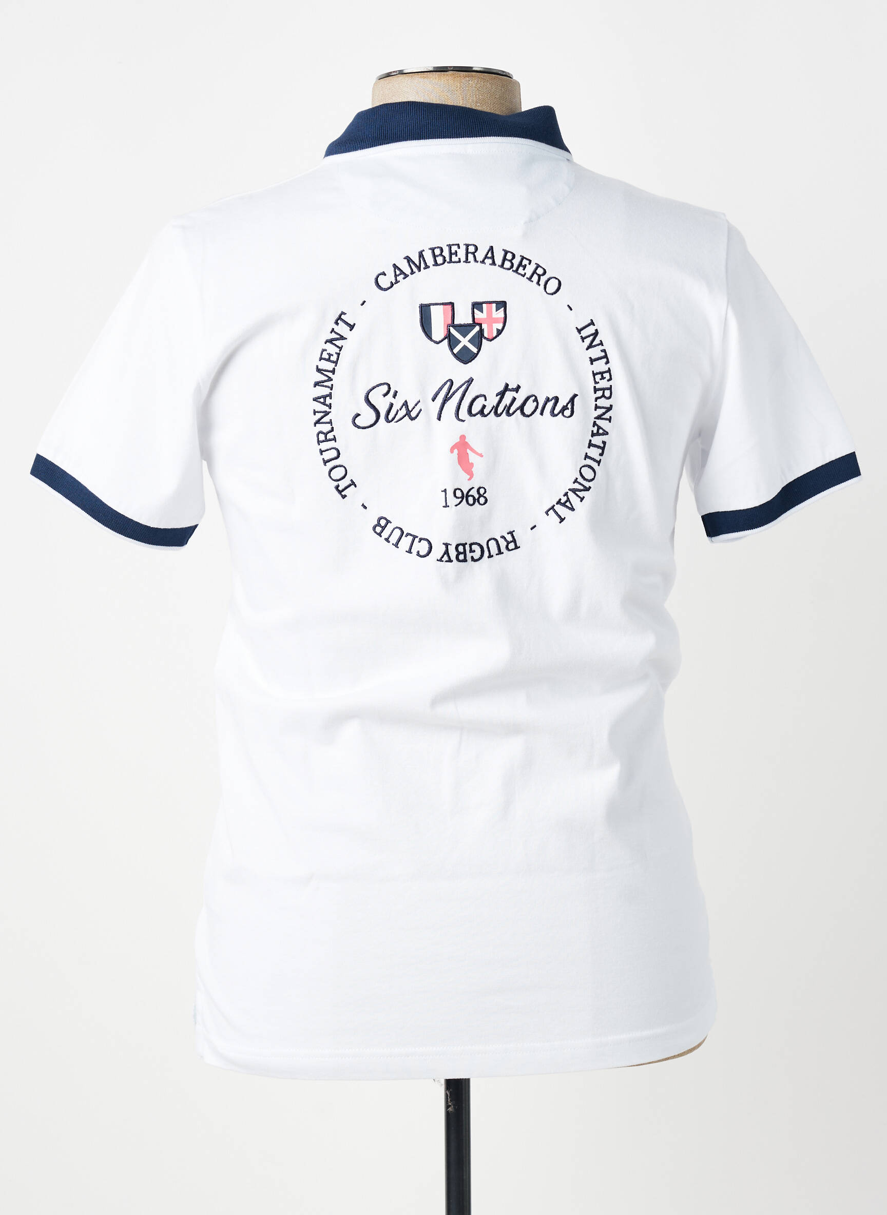Polo tiesi kirpimas trumpas rankovės baltas CAMBERABERO vyras