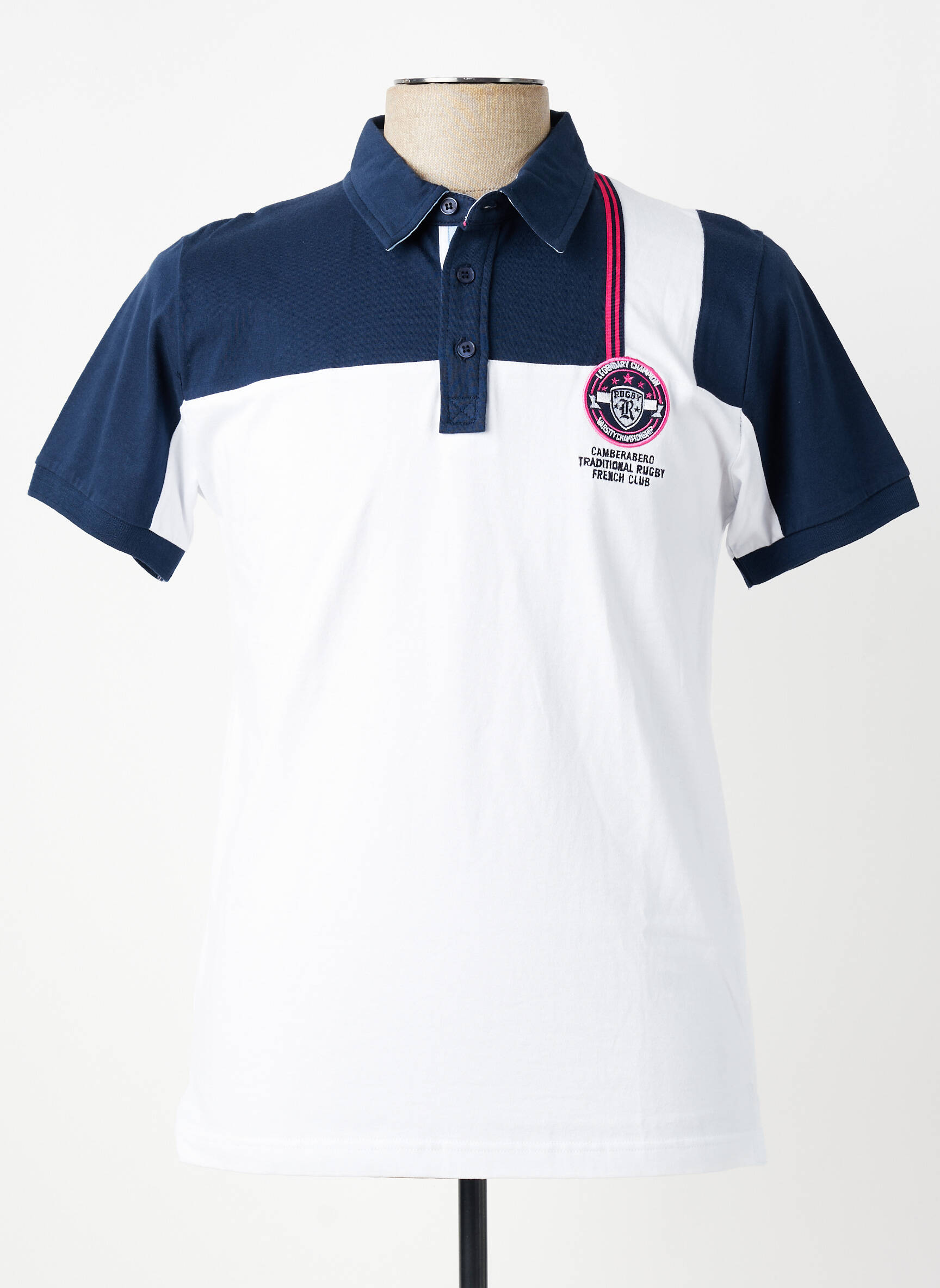 Polo jersey audinys trumpas rankovės baltas CAMBERABERO vyras