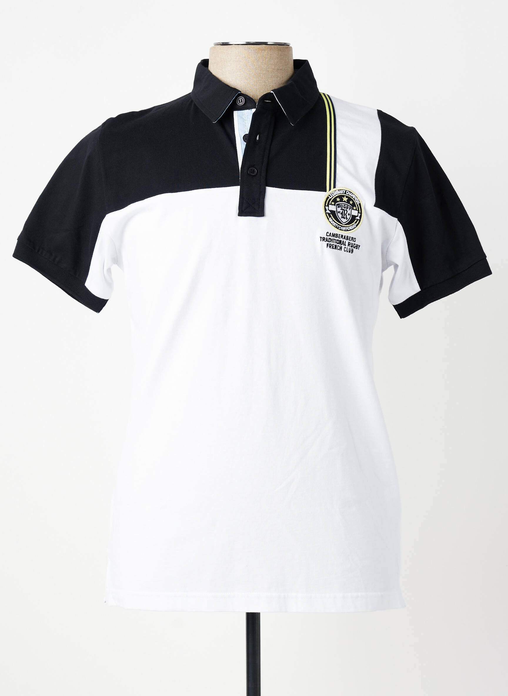 Polo jersey audinys trumpas rankovės juodas CAMBERABERO vyras