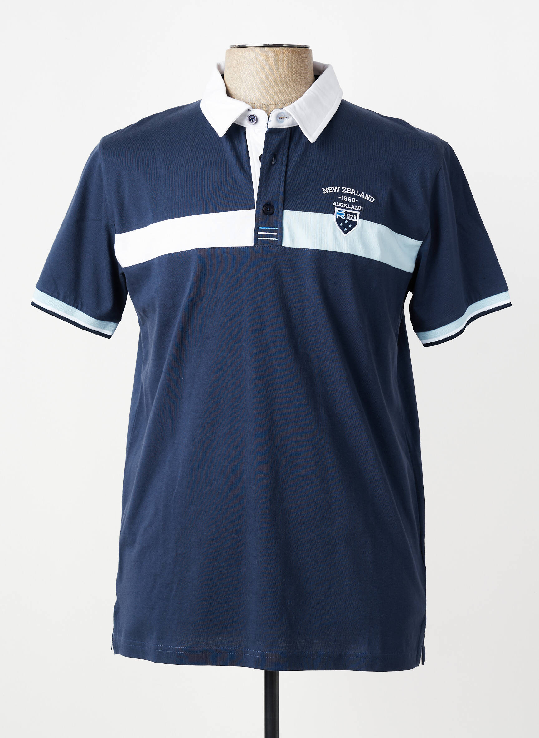 Polo jersey audinys trumpas rankovės mėlyna CAMBERABERO vyras