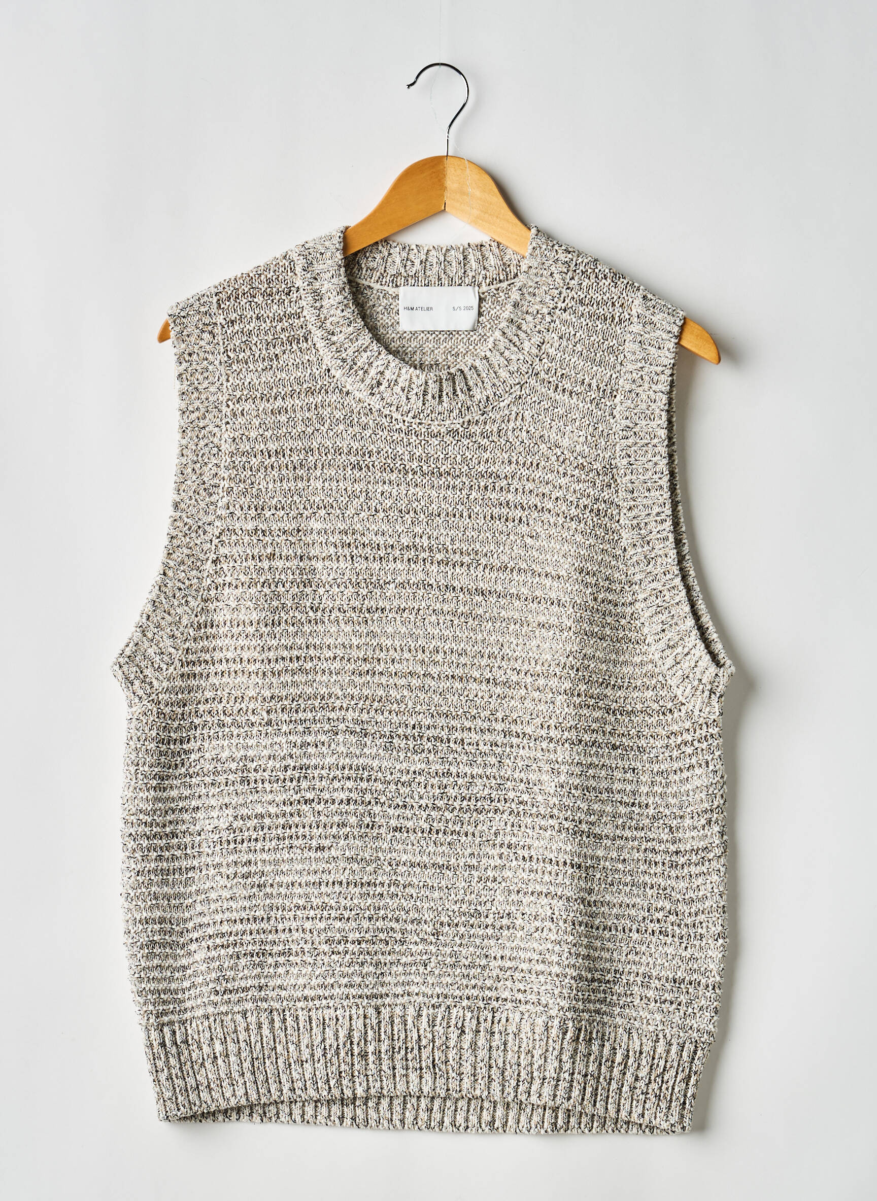 Megztinis apvalus kaklas be rankų pilka H&M vyras