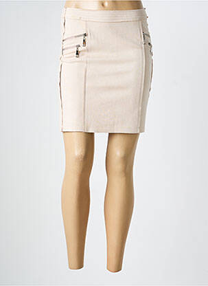 Mini sijonas tiesi kirpimas bežinis HF WOMAN COLLECTION moteris