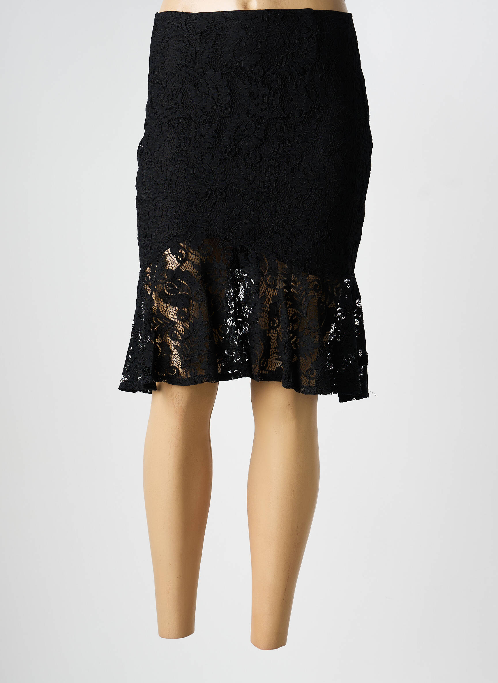 Pusilgis sijonas išplatėjusi kirpimas juodas HF WOMAN COLLECTION moteris