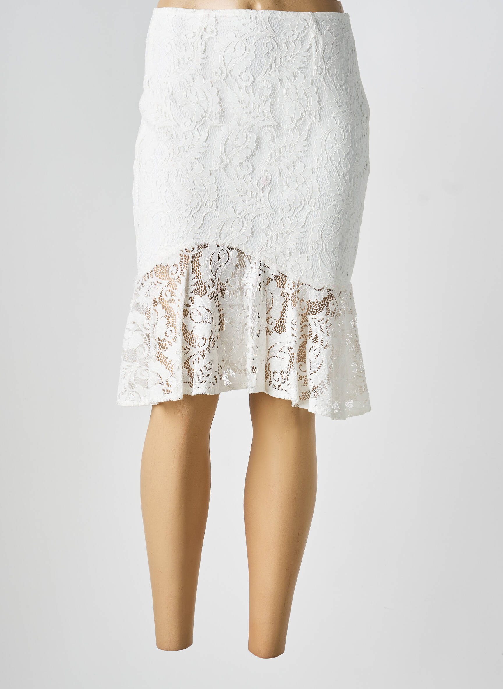 Pusilgis sijonas išplatėjusi kirpimas baltas HF WOMAN COLLECTION moteris