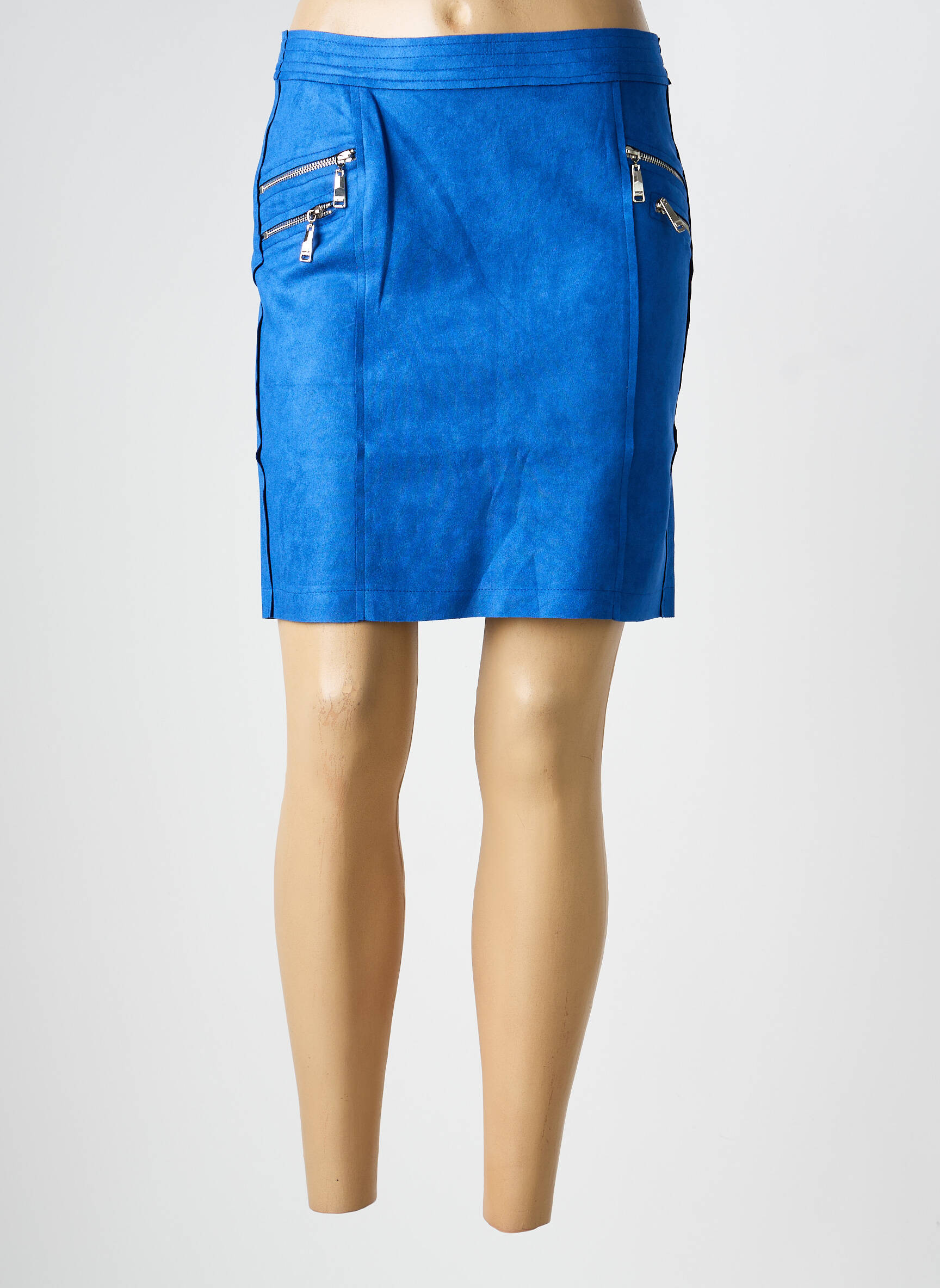 Mini sijonas tiesi kirpimas mėlyna HF WOMAN COLLECTION moteris