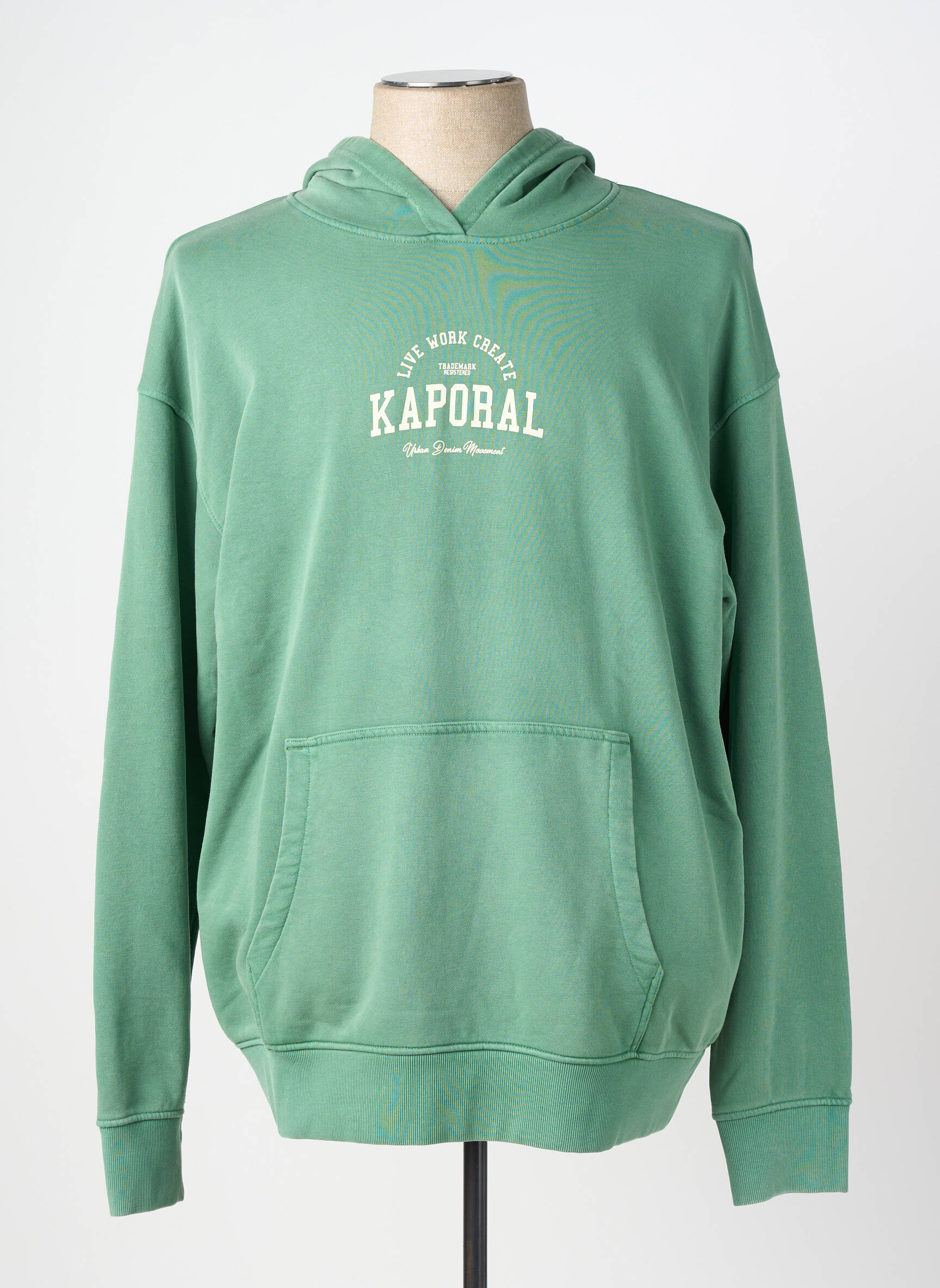 Kapišonas jersey audinys ilgos rankovės žalias KAPORAL vyras
