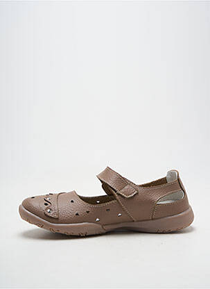 Balerinos velcro užsegimas plokščias kulnas iki 3 cm rudas ELITO moteris