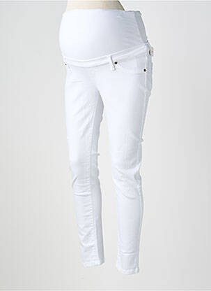 Nėštumo džinsai tamprumas baltas MAMA JEANS moteris