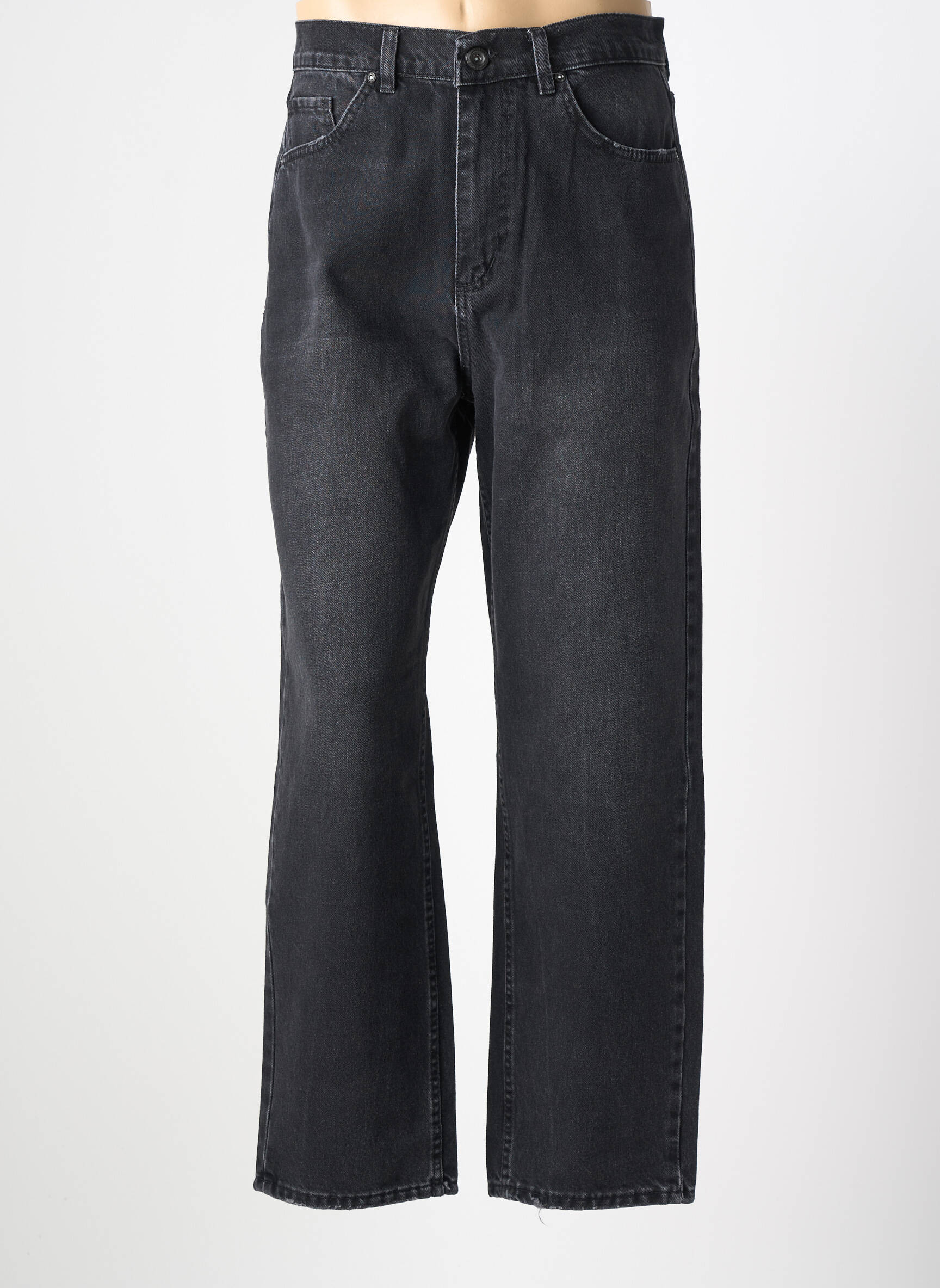 Tiesios kirpimo džinsai uždarymas su užtrauktuku po mygtuku uždengimu juodas I8 DENIM vyras