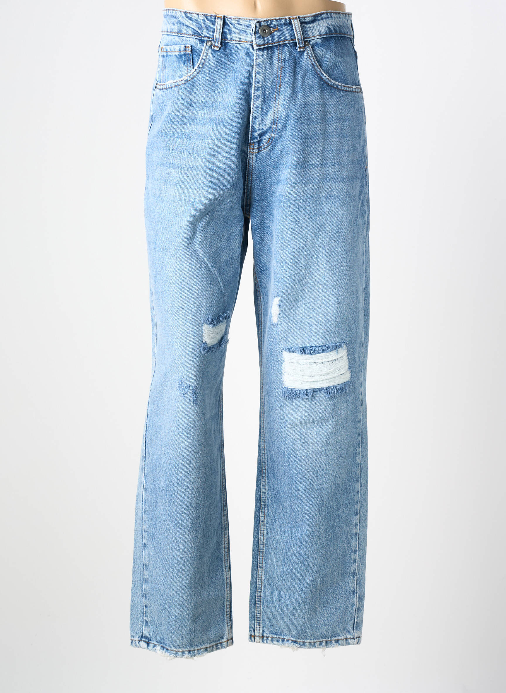 Tiesios kirpimo džinsai uždarymas su užtrauktuku po mygtuku uždengimu mėlyna I8 DENIM vyras