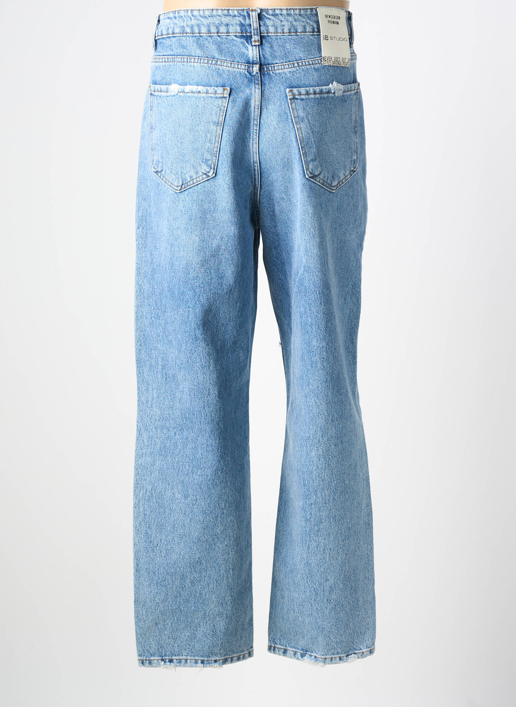 Tiesios kirpimo džinsai uždarymas su užtrauktuku po mygtuku uždengimu mėlyna I8 DENIM vyras