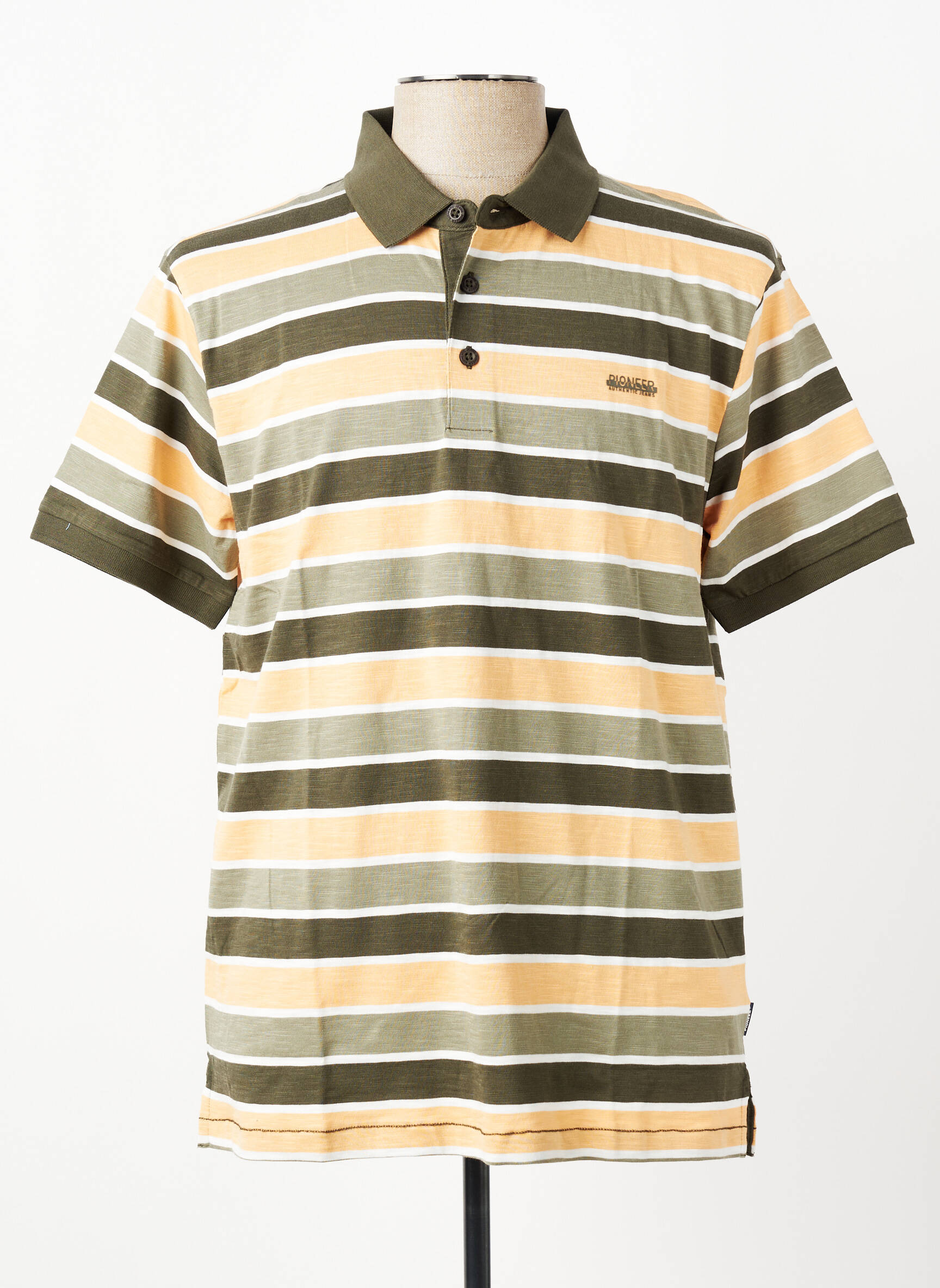 Polo jersey audinys trumpas rankovės žalias PIONEER vyras