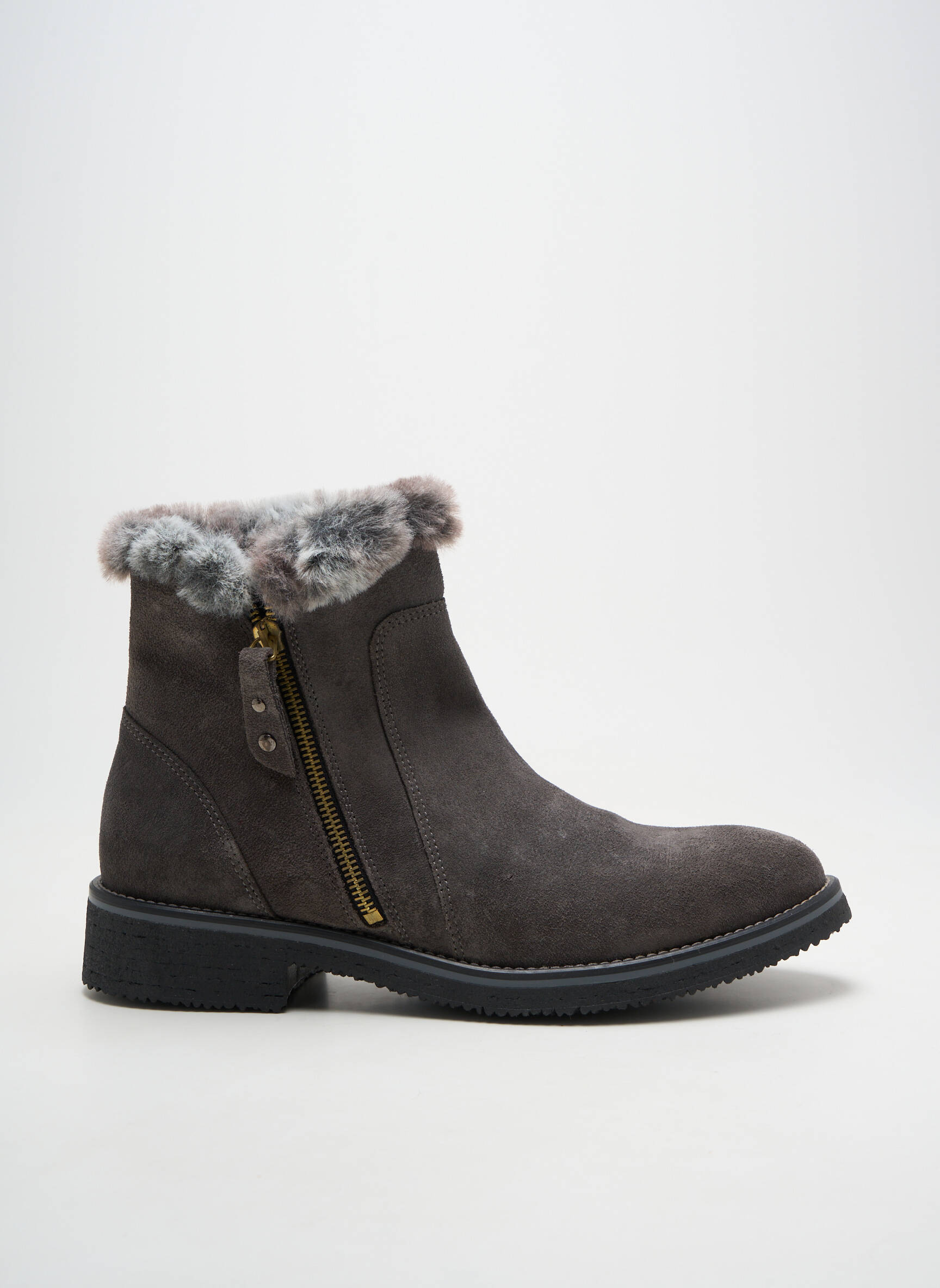 Batai/botai žemas kulnas plokščias kulnas iki 3 cm pilka W STYLE moteris