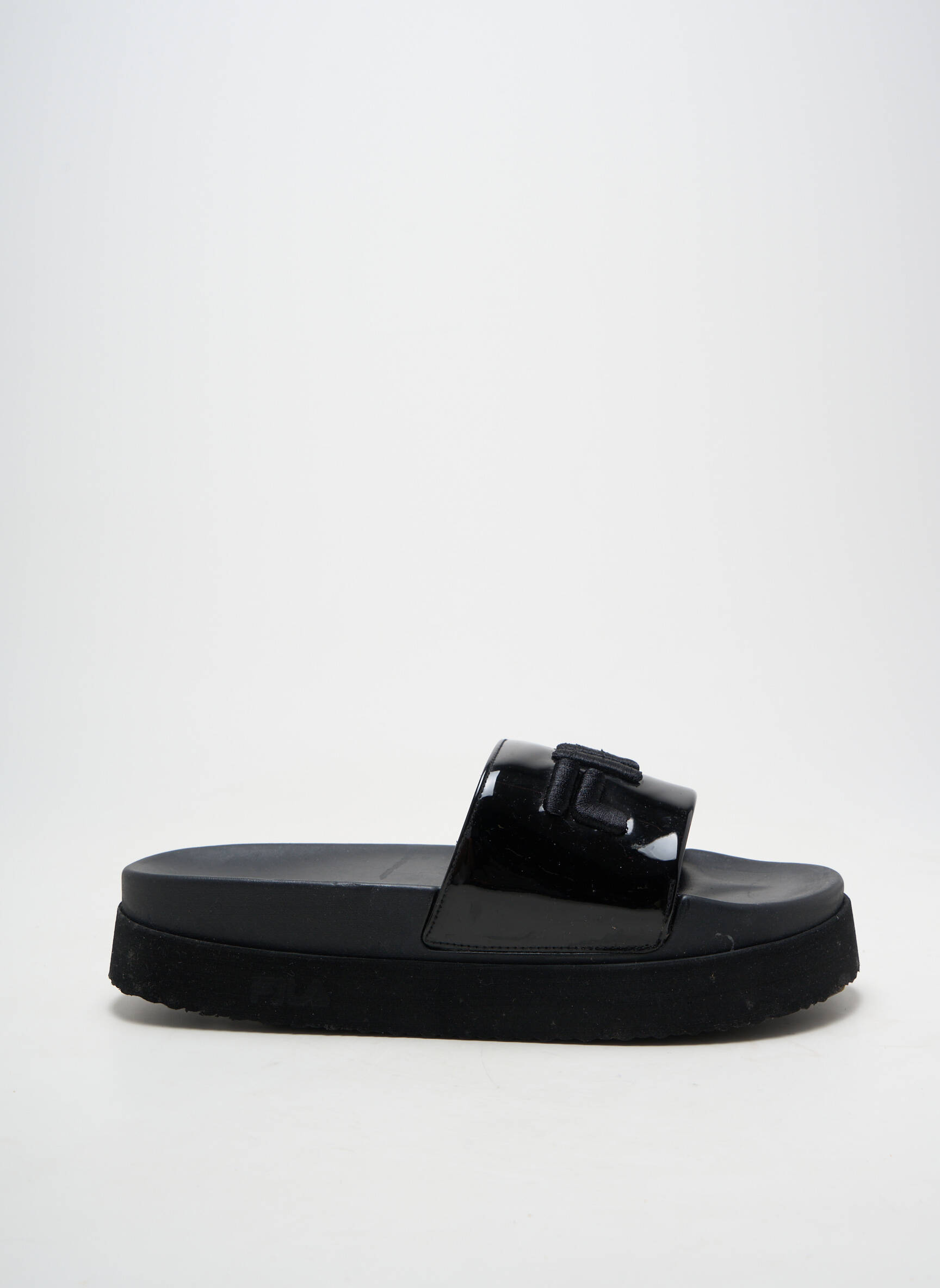 Mule/sabotai satino audinys kulnas nuo 4 iki 6 cm juodas FILA moteris