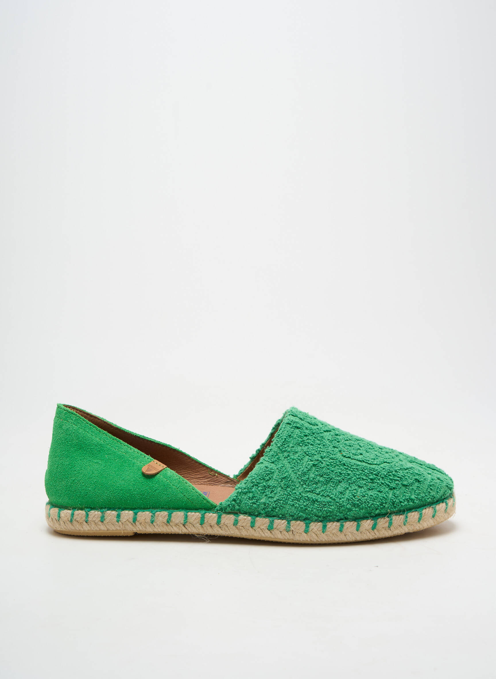 Espadrilės apvalus mygtukas plokščias kulnas iki 3 cm žalias VERBENAS moteris
