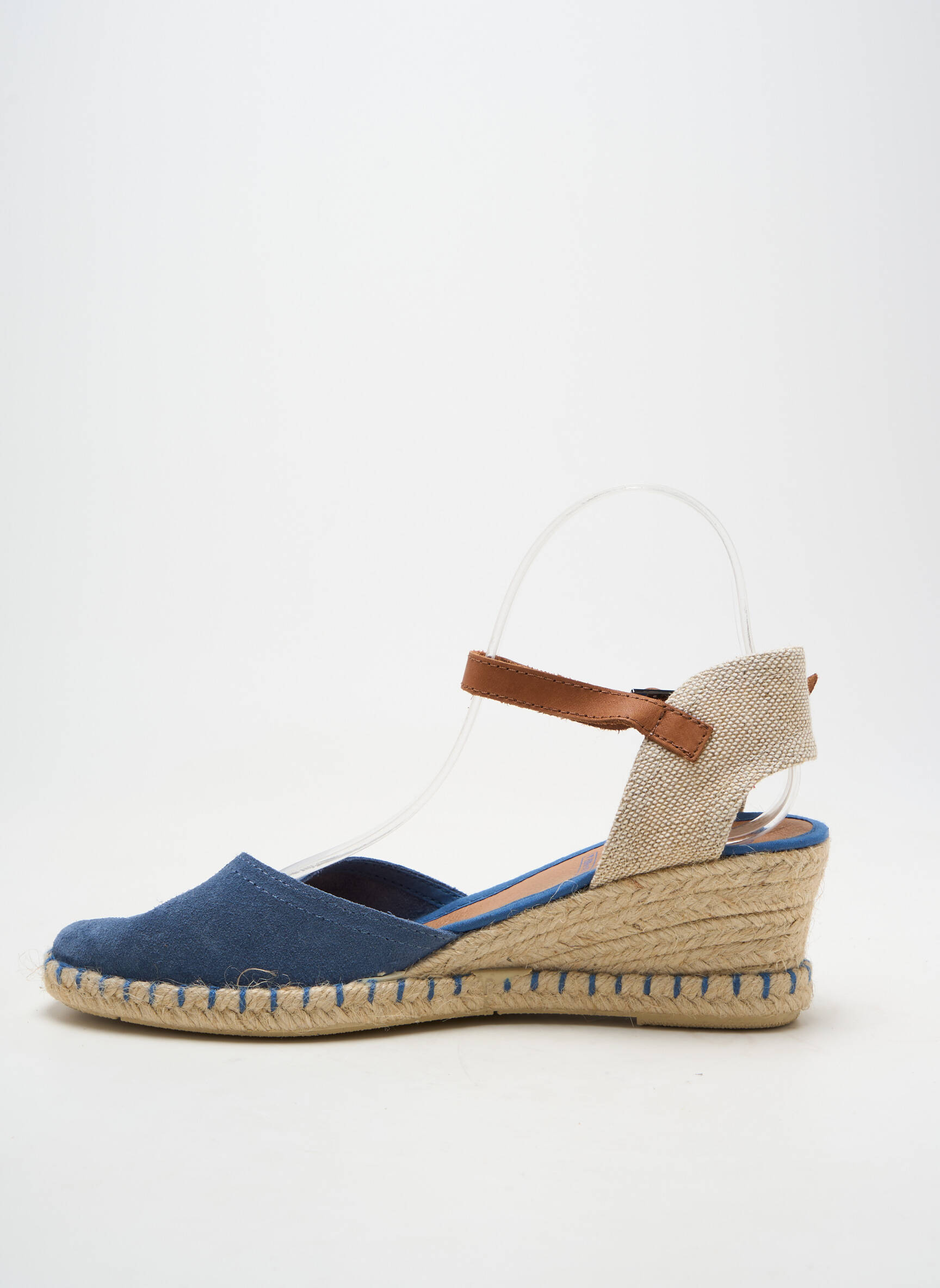 Espadrilės apvalus mygtukas kulnas nuo 4 iki 6 cm mėlyna VERBENAS moteris
