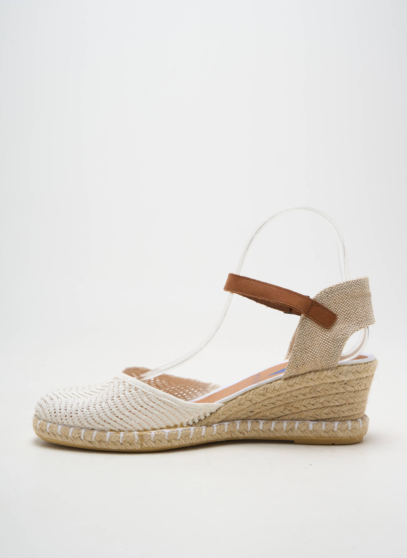 Espadrilės apvalus mygtukas kulnas nuo 4 iki 6 cm baltas VERBENAS moteris
