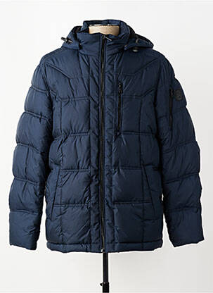 Pūkinė striukė ilgos rankovės su gobtuvu mėlyna S4 JACKETS vyras