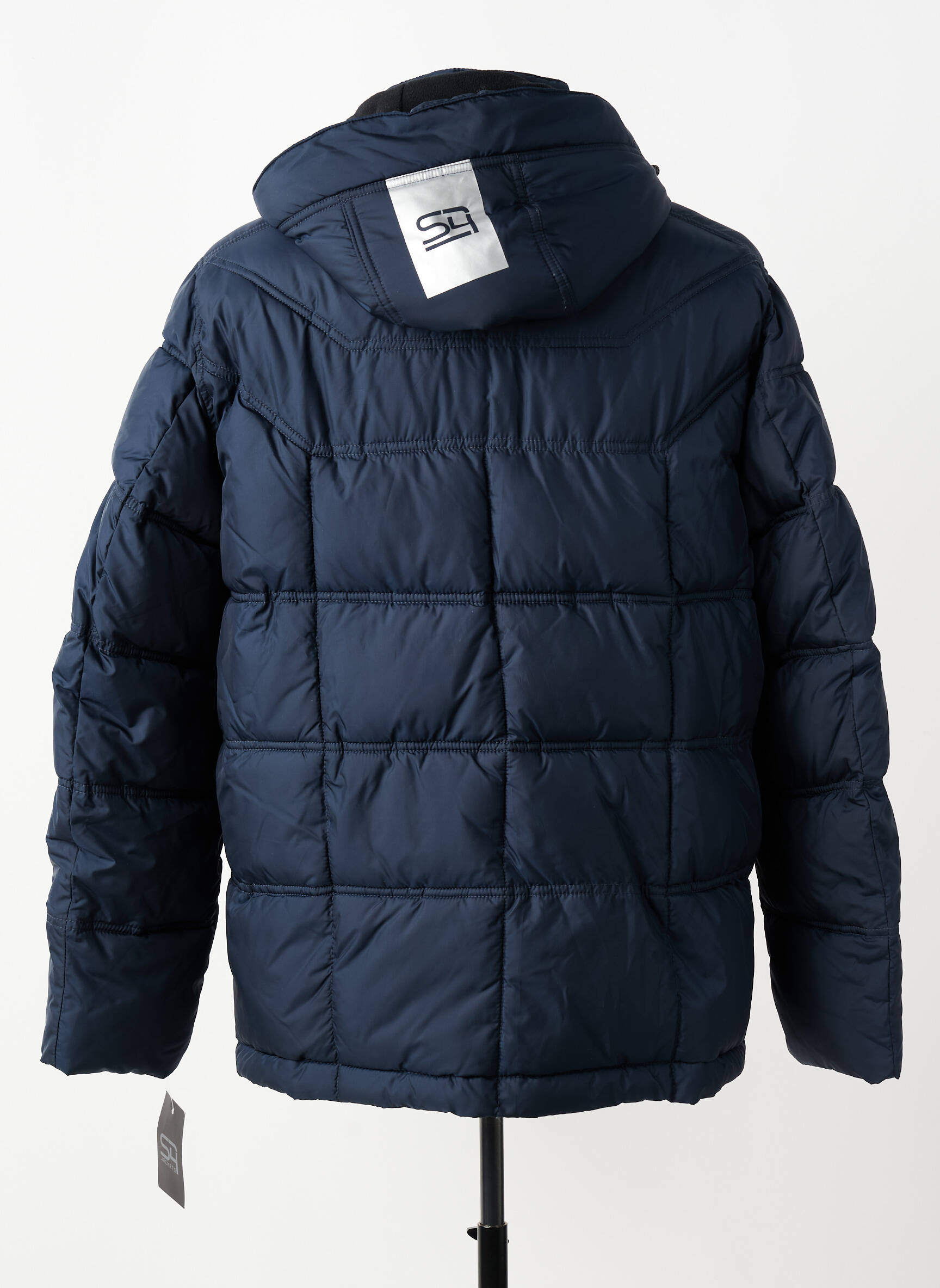 Pūkinė striukė ilgos rankovės su gobtuvu mėlyna S4 JACKETS vyras