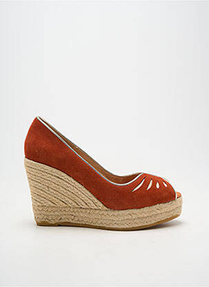 Espadrilės atvira pabaiga kulnas nuo 7 iki 9 cm oranžinė KANNA moteris