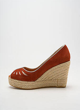 Espadrilės atvira pabaiga kulnas nuo 7 iki 9 cm oranžinė KANNA moteris