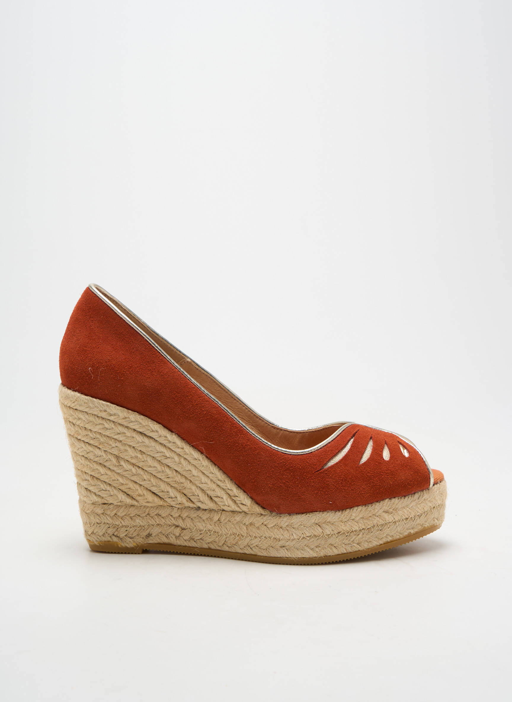 Espadrilės atvira pabaiga kulnas nuo 7 iki 9 cm oranžinė KANNA moteris