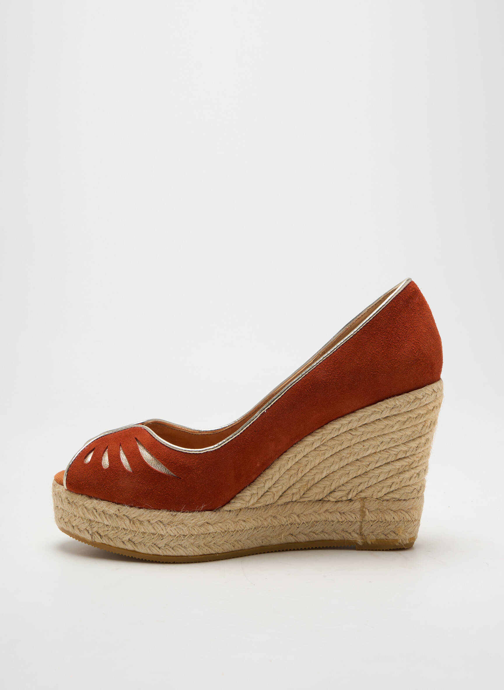 Espadrilės atvira pabaiga kulnas nuo 7 iki 9 cm oranžinė KANNA moteris