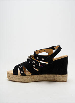 Espadrilės satino audinys kulnas nuo 7 iki 9 cm juodas MKD moteris