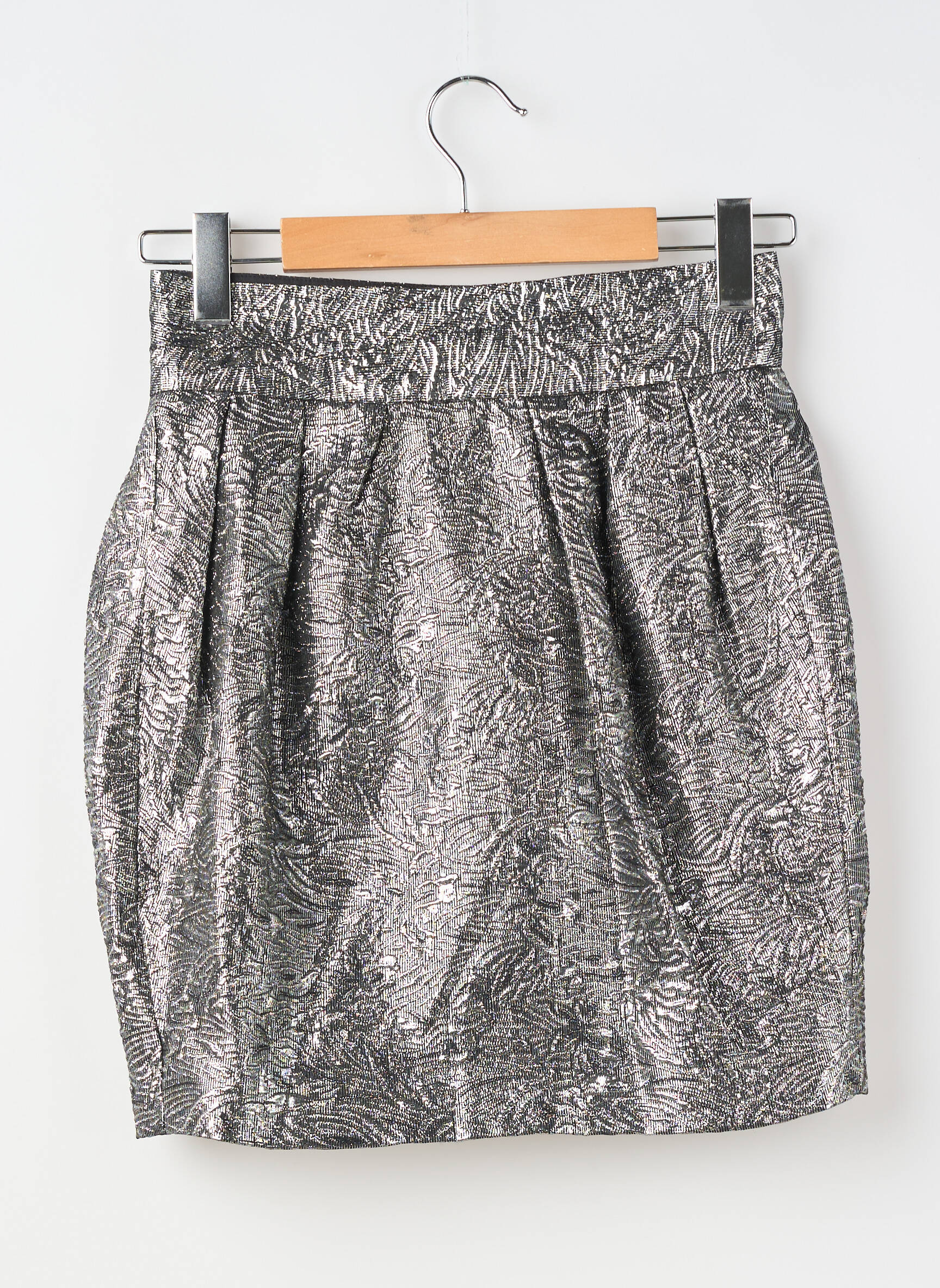 Trumpas sijonas pamušalas sidabrinė H&M X ISABEL MARANT moteris