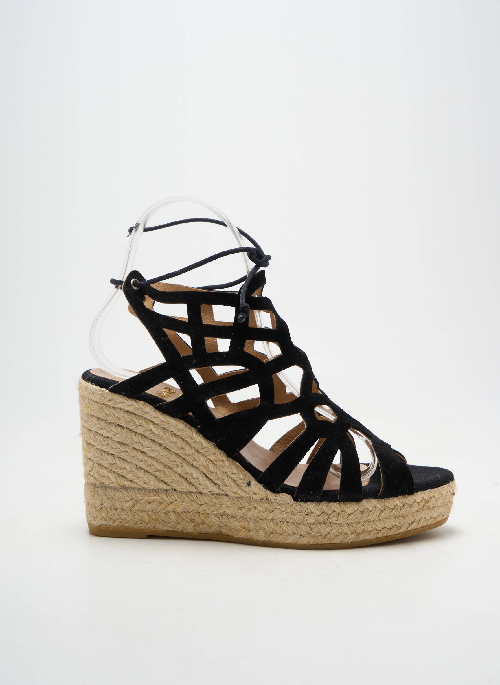 Espadrilės šnervių uždarymas kulnas nuo 7 iki 9 cm juodas KANNA moteris