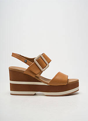 Sandalai/nu pėdos lygus medžiaga kulnas nuo 7 iki 9 cm rudas CARMELA moteris