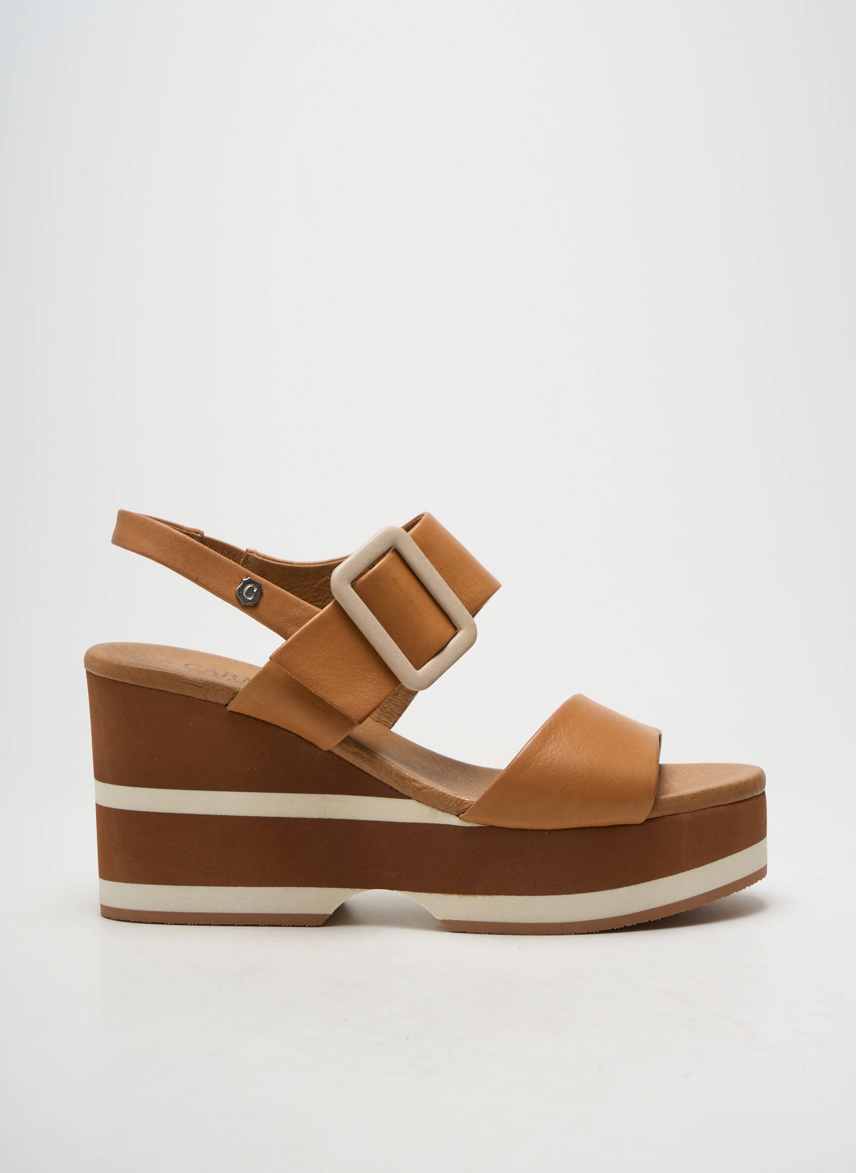 Sandalai/nu pėdos lygus medžiaga kulnas nuo 7 iki 9 cm rudas CARMELA moteris