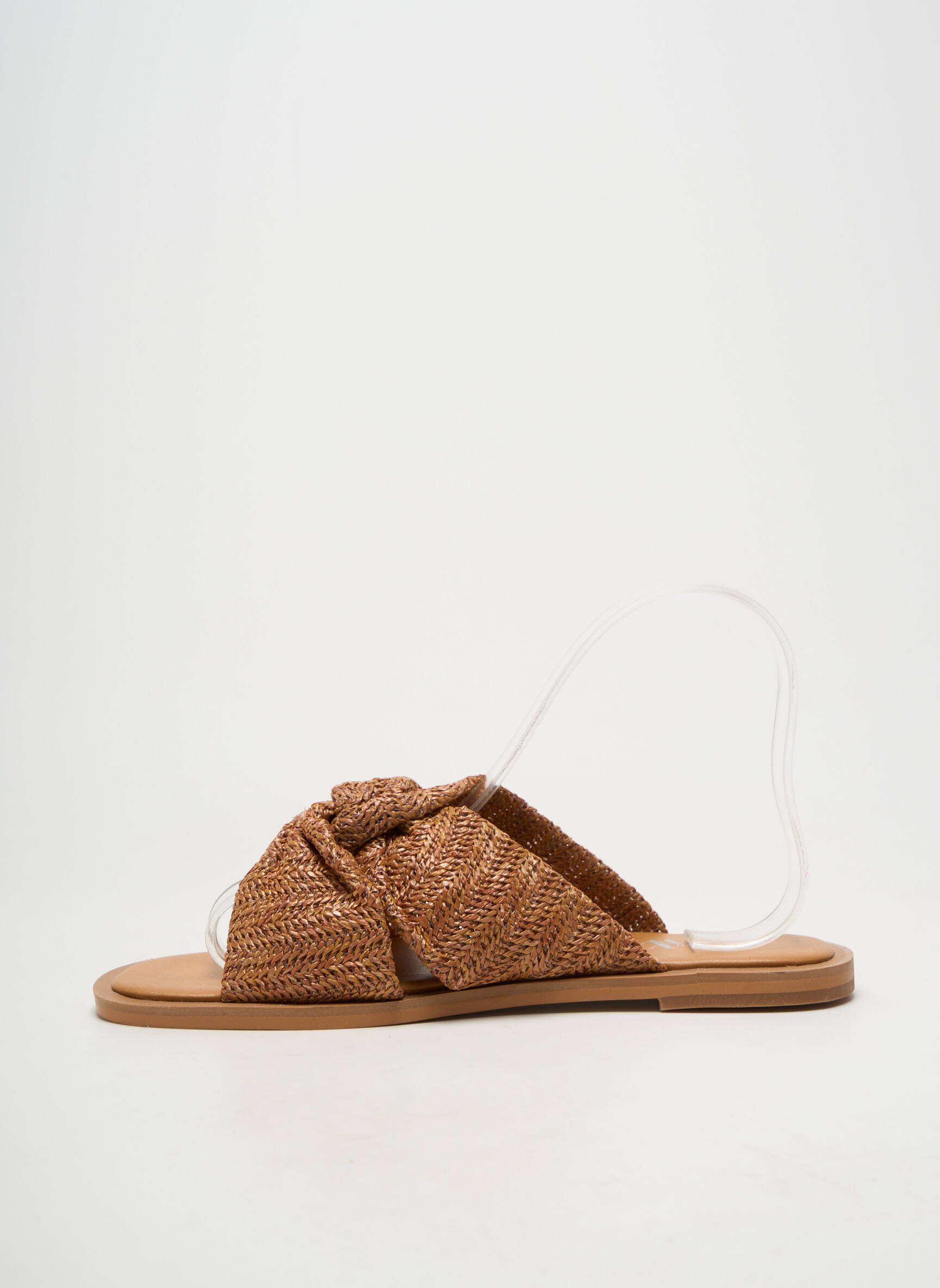 Mule/sabotai austas audinys plokščias kulnas iki 3 cm rudas VANESSA WU moteris