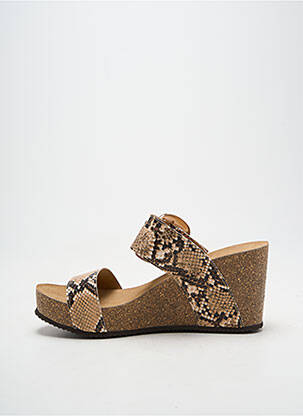 Mule/sabotai amortizuojančios pado tipas kulnas nuo 7 iki 9 cm rudas REQINS moteris