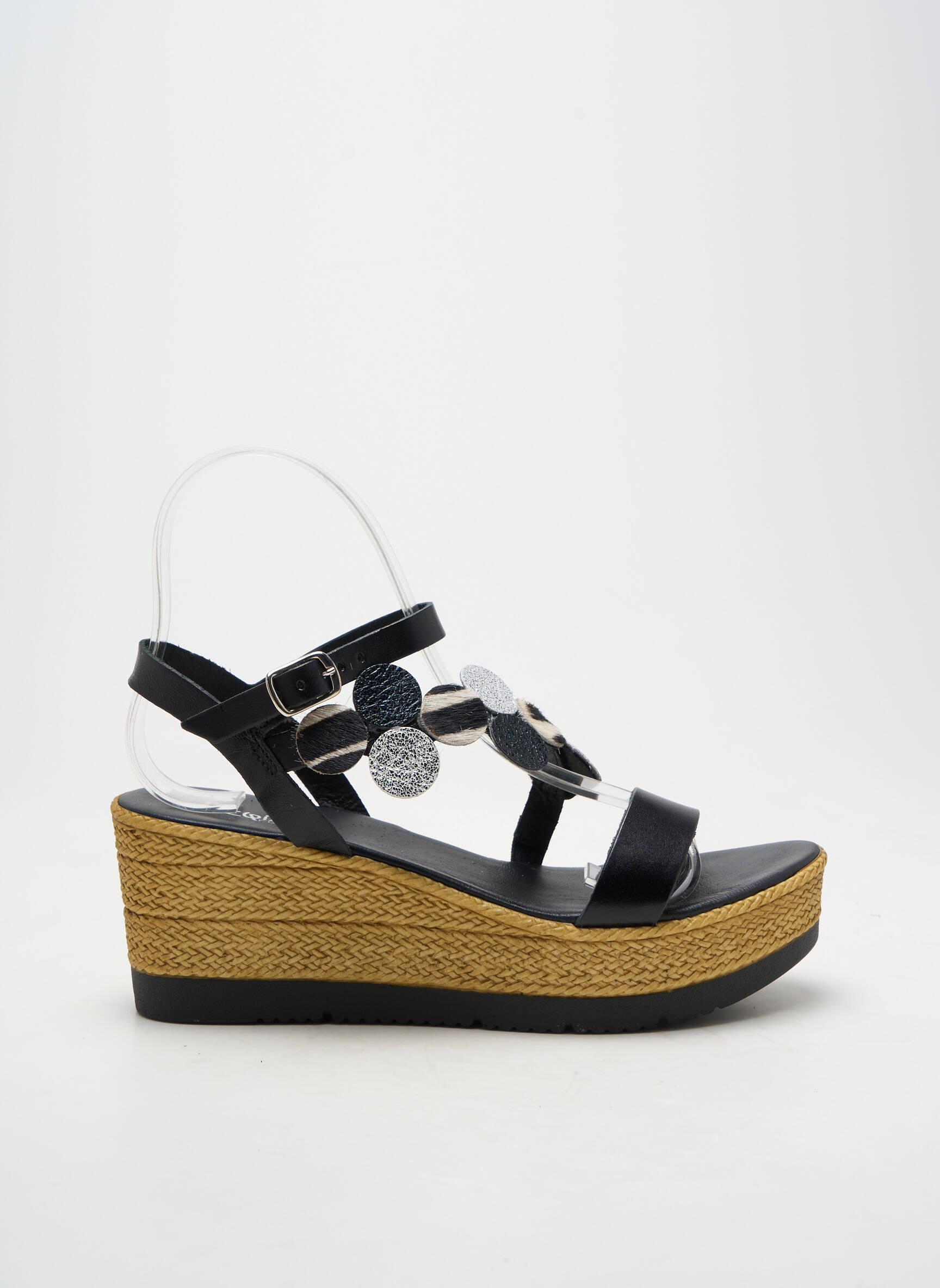 Espadrilės užsegimas kilpa(s) kulnas nuo 7 iki 9 cm juodas REQINS moteris