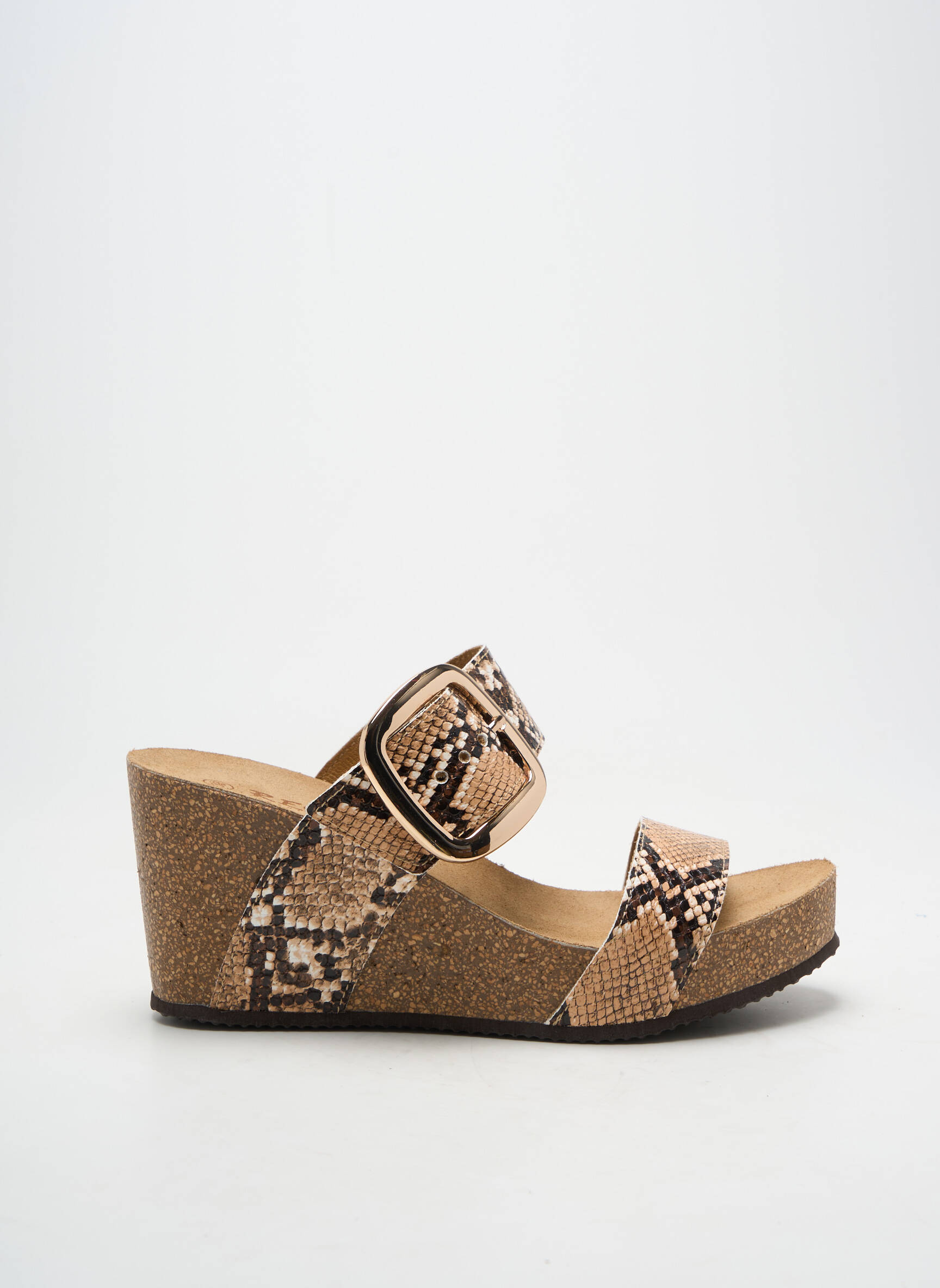 Mule/sabotai amortizuojančios pado tipas kulnas nuo 7 iki 9 cm rudas REQINS moteris