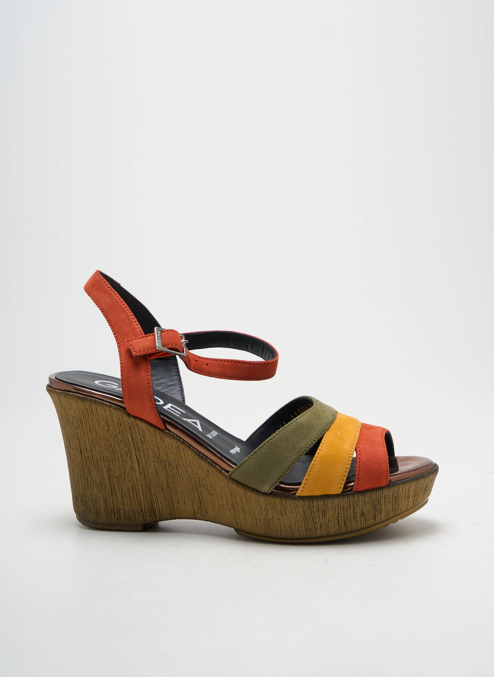 Sandalai/nu pėdos lygus medžiaga kulnas nuo 7 iki 9 cm oranžinė LODI moteris